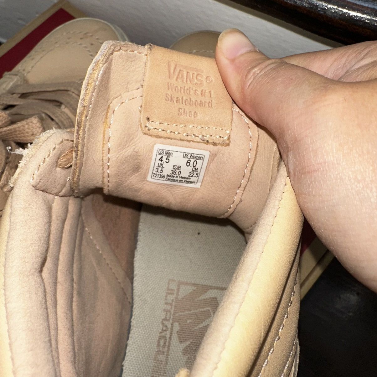 Vans VANS Sk8-Hi Reissue Zip High Veggie Tan Leather 4.5 M 6 W Size US 6 / IT 36 - 7 Thumbnail
