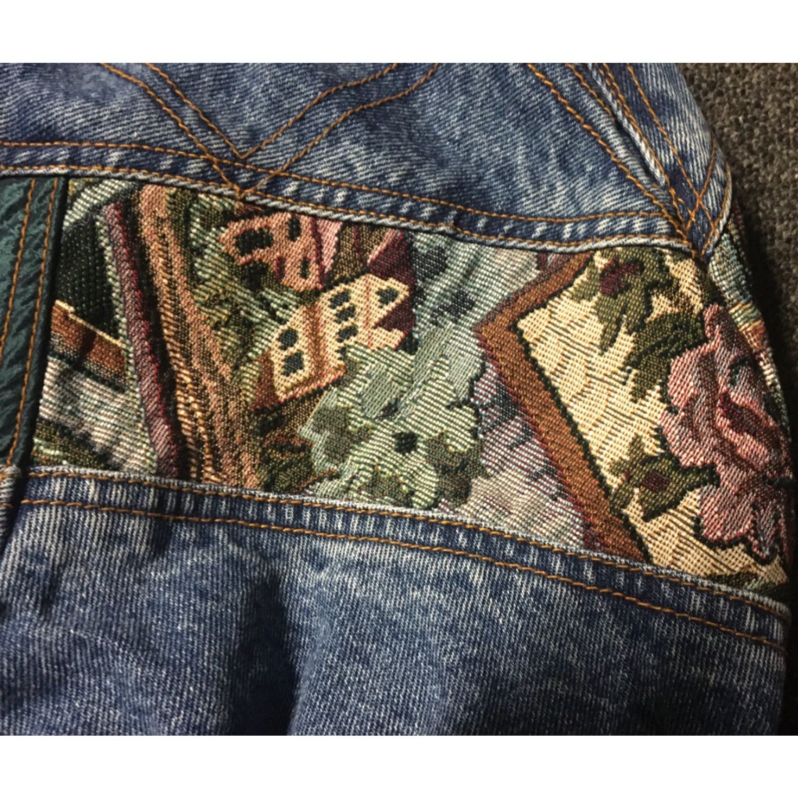 Vintage VINTAGE Current Seen Denim Jean Jacket L Women Long Blue 80s 90s Grunge Biker Western USA Size 36" / US 14 / IT 50 - 2 Thumbnail