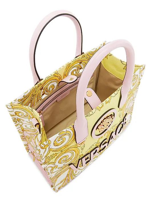 Versace os11x0326 Size: OS / Small Barocco-Print Cotton Tote Bag Size ONE SIZE - 3 Thumbnail