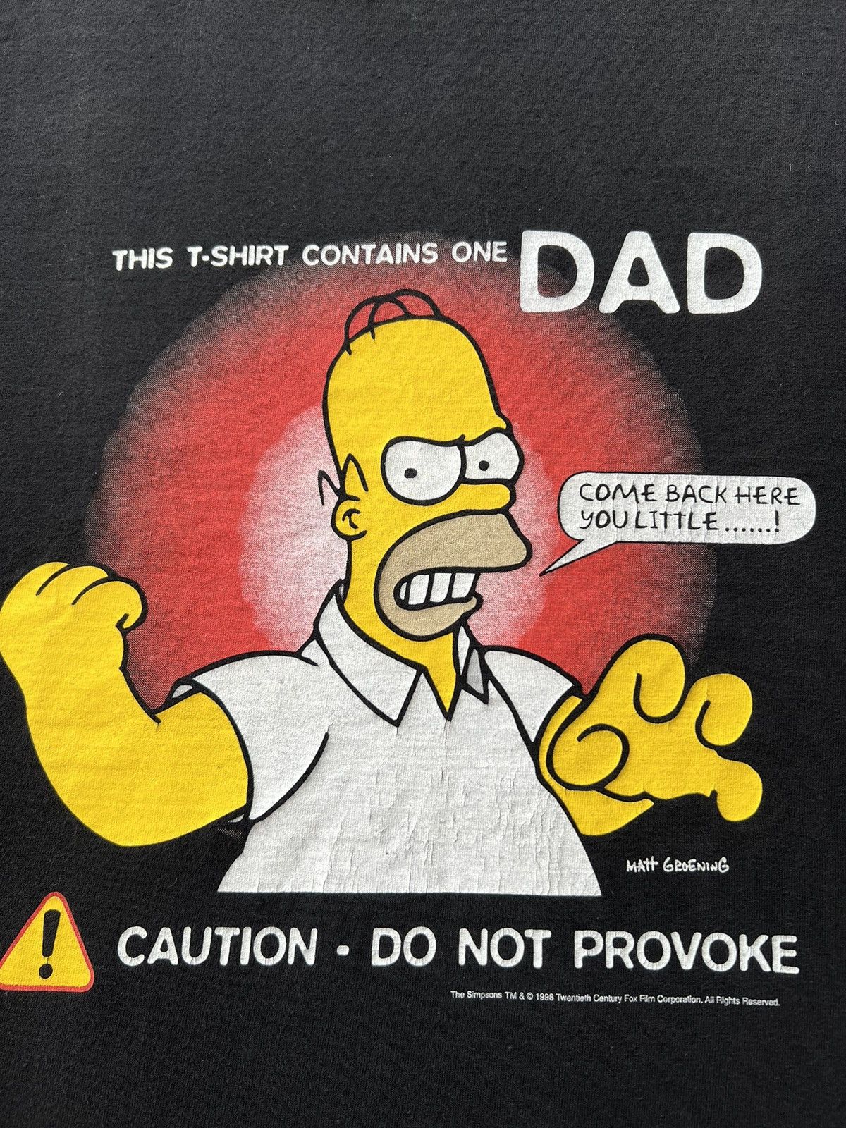 Cartoon Network Vintage 1998 The Simpsons Angry Homer Cartoon Black T-shirt Size US L / EU 52-54 / 3 - 4 Thumbnail