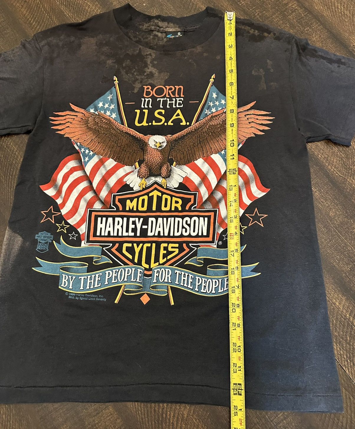 Harley Davidson 1989 VTG Harley Davidson Born In The USA TShirt Sz-SM-Stains Size US S / EU 44-46 / 1 - 6 Thumbnail