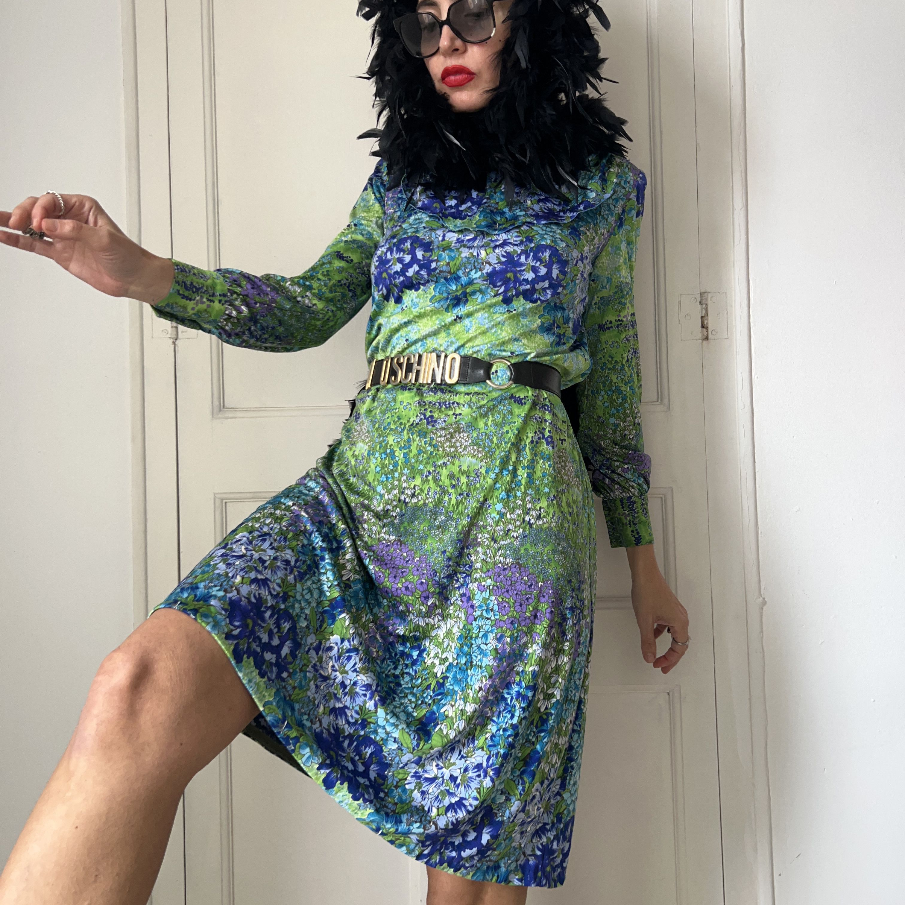 Vintage Vintage Cottagecore 70s Floral Midi Dress Size M / US 6-8 / IT 42-44 - 6 Thumbnail