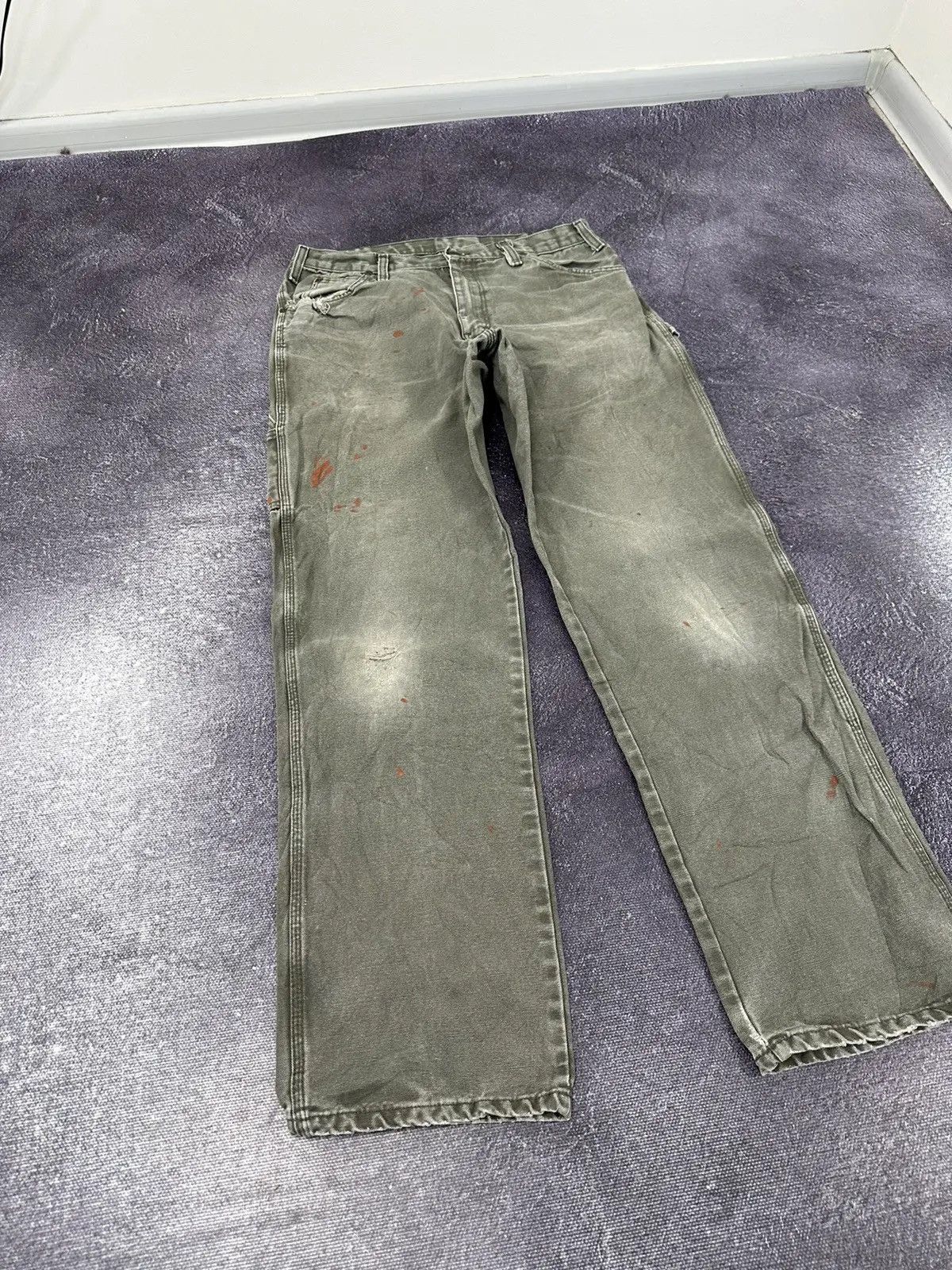 Dickies × Vintage Vintage Dickies Denim Hype Olive Work Baggy Pants Jeans Size US 34 / EU 50 - 7 Thumbnail