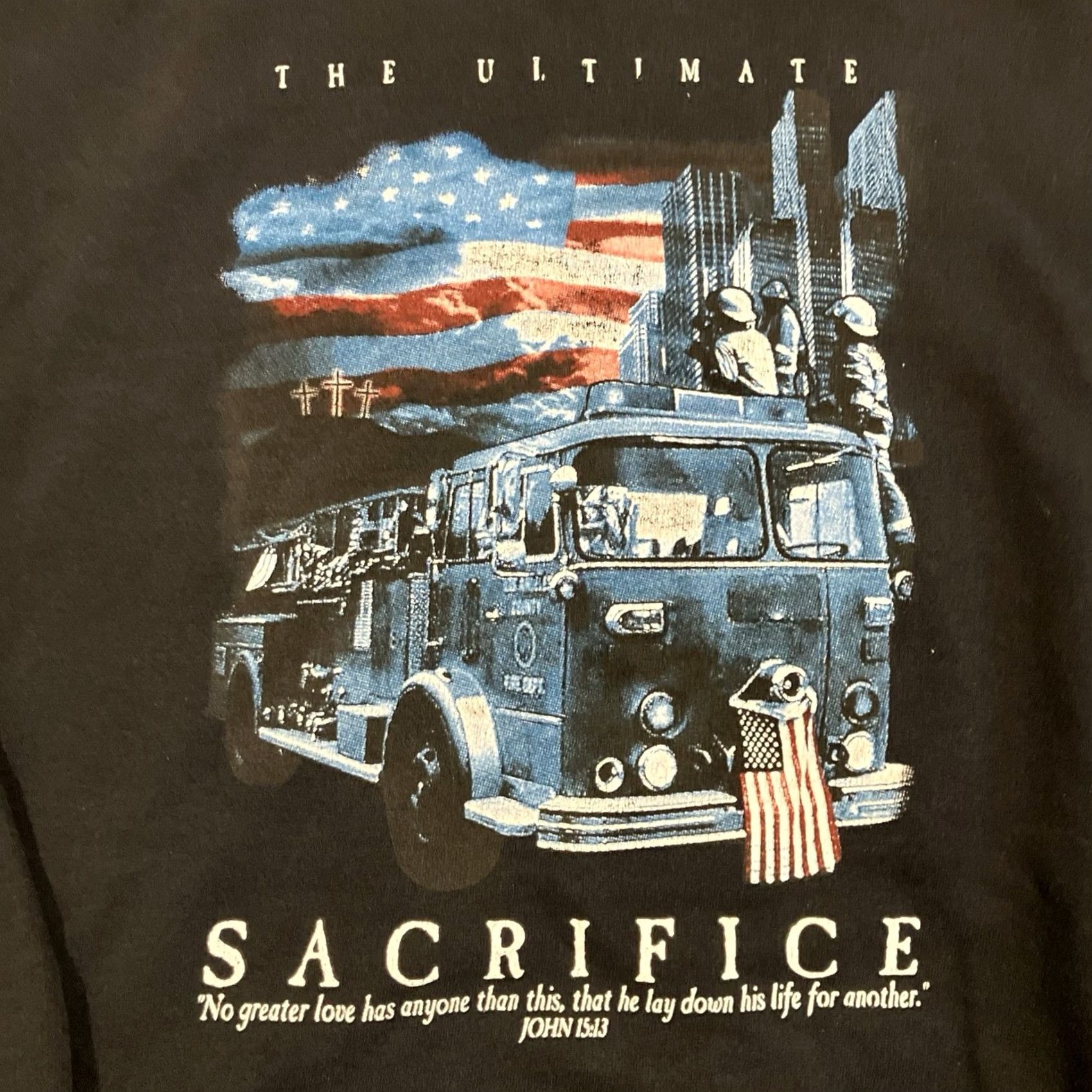 Jerzees VINTAGE Jerzees THE ULTIMATE SACRIFICE 9/11 Memorial Sweatshirt XL Men Size US XL / EU 56 / 4 - 2 Thumbnail