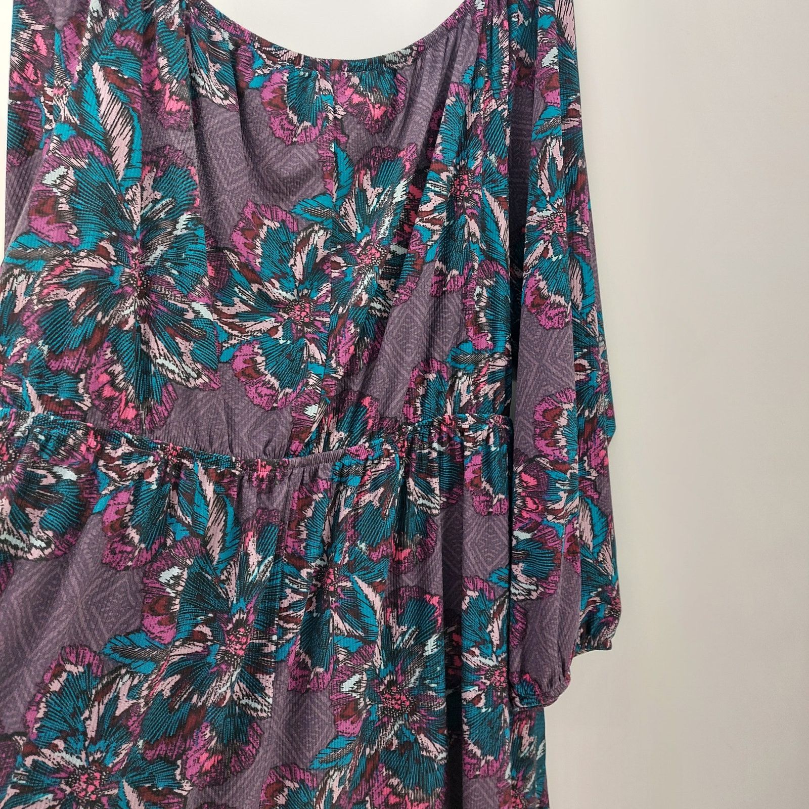Other Lane Bryant Purple Floral Dress Plus Size 26 28 Pockets Size 4XL / US 24-26 - 14 Thumbnail