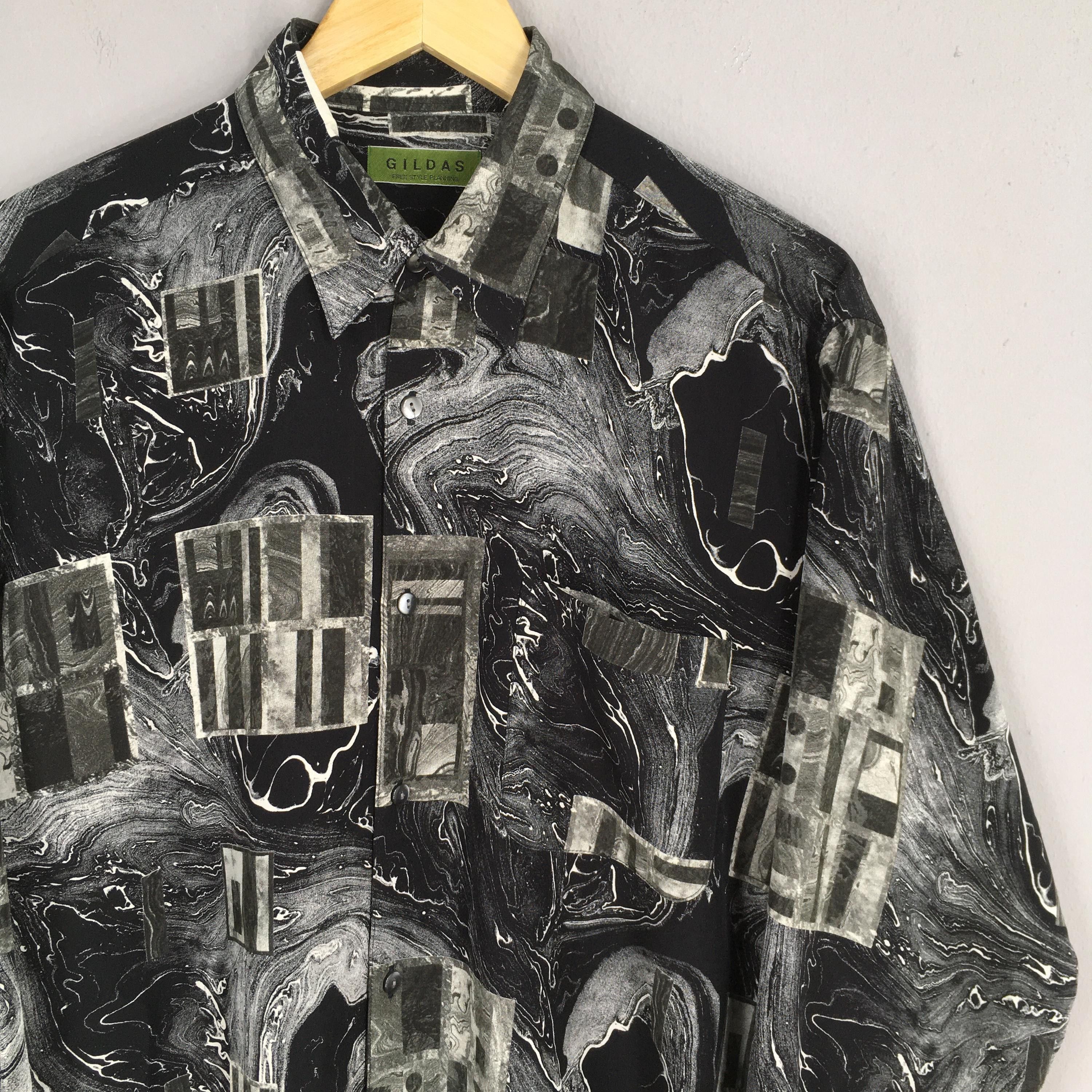 Vintage Vintage Psychedelic Men Casual Oxfords Black Shirt Large Size US L / EU 52-54 / 3 - 2 Thumbnail