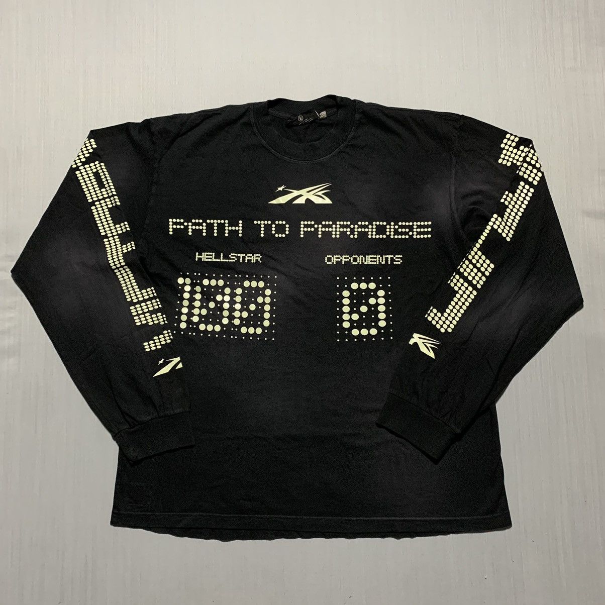 image of Hellstar Scoreboard Long Sleeve Tee in Black, Men's (Size XL)