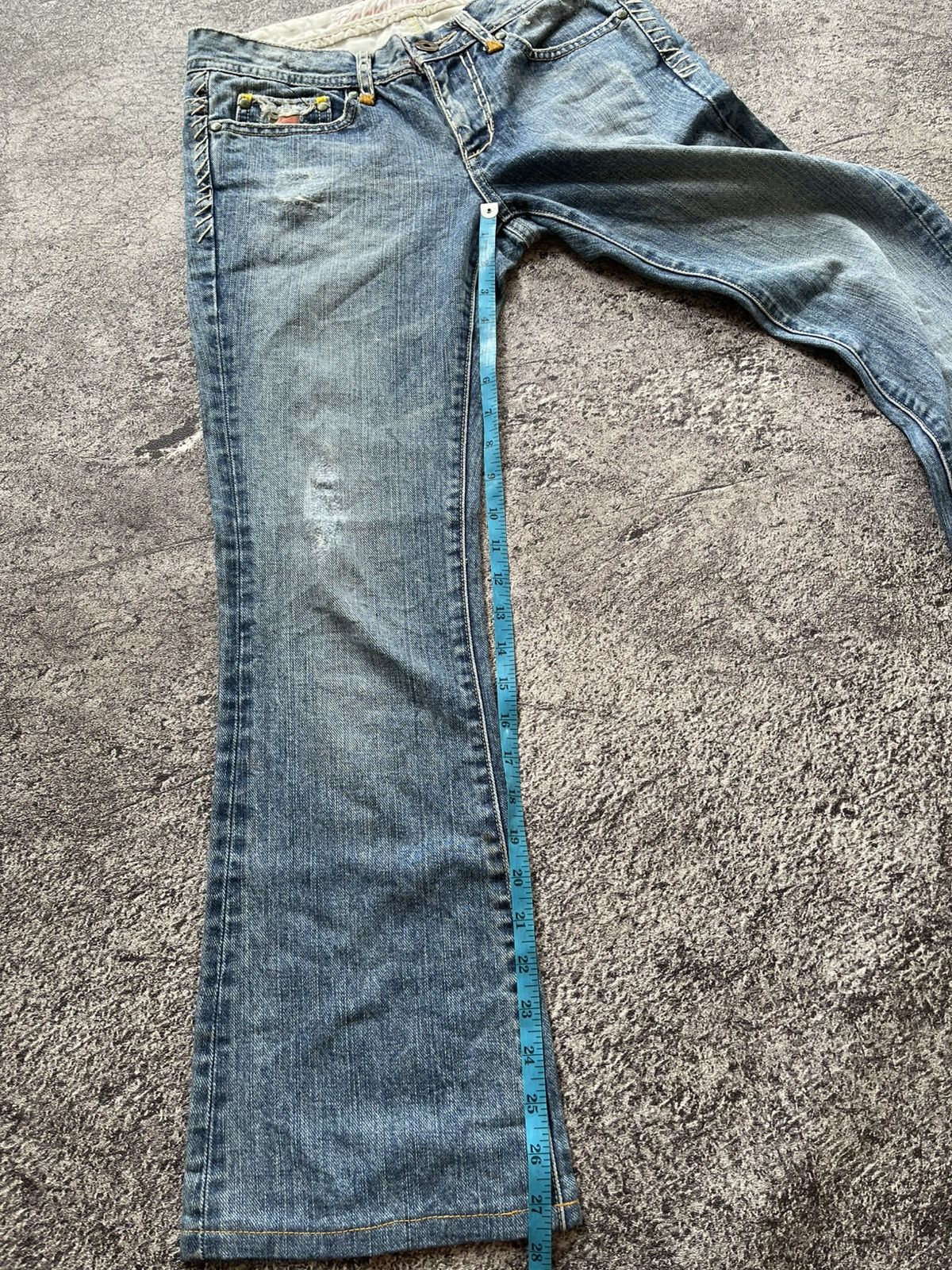 Japanese Brand Vintage Jepanese Brand Blue Faded Wash Style Flare Jeans Size 29" - 13 Thumbnail