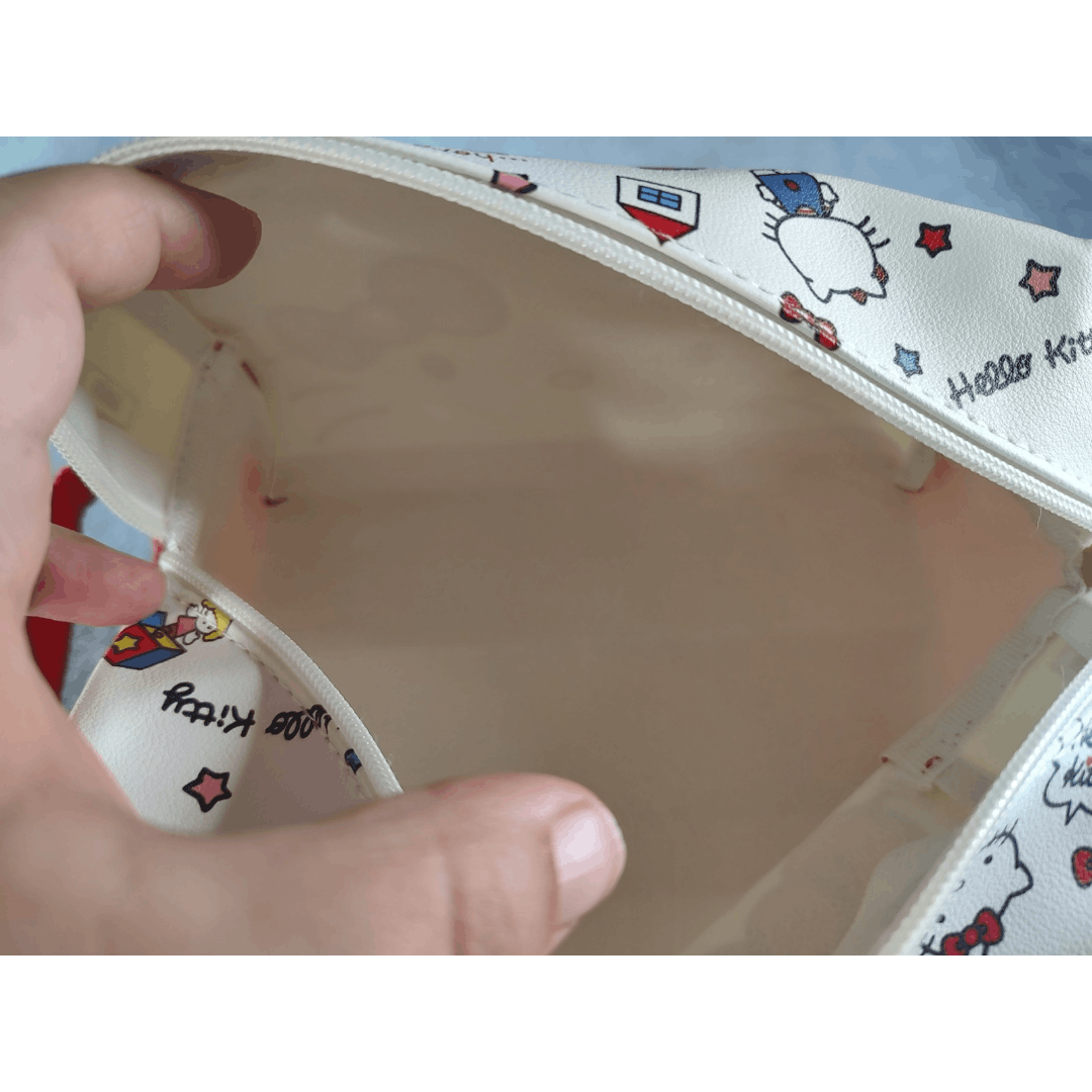 Japanese Brand HELLO KITTY Oxford Waterproof Cosmetic Bag NEW Size ONE SIZE - 9 Thumbnail