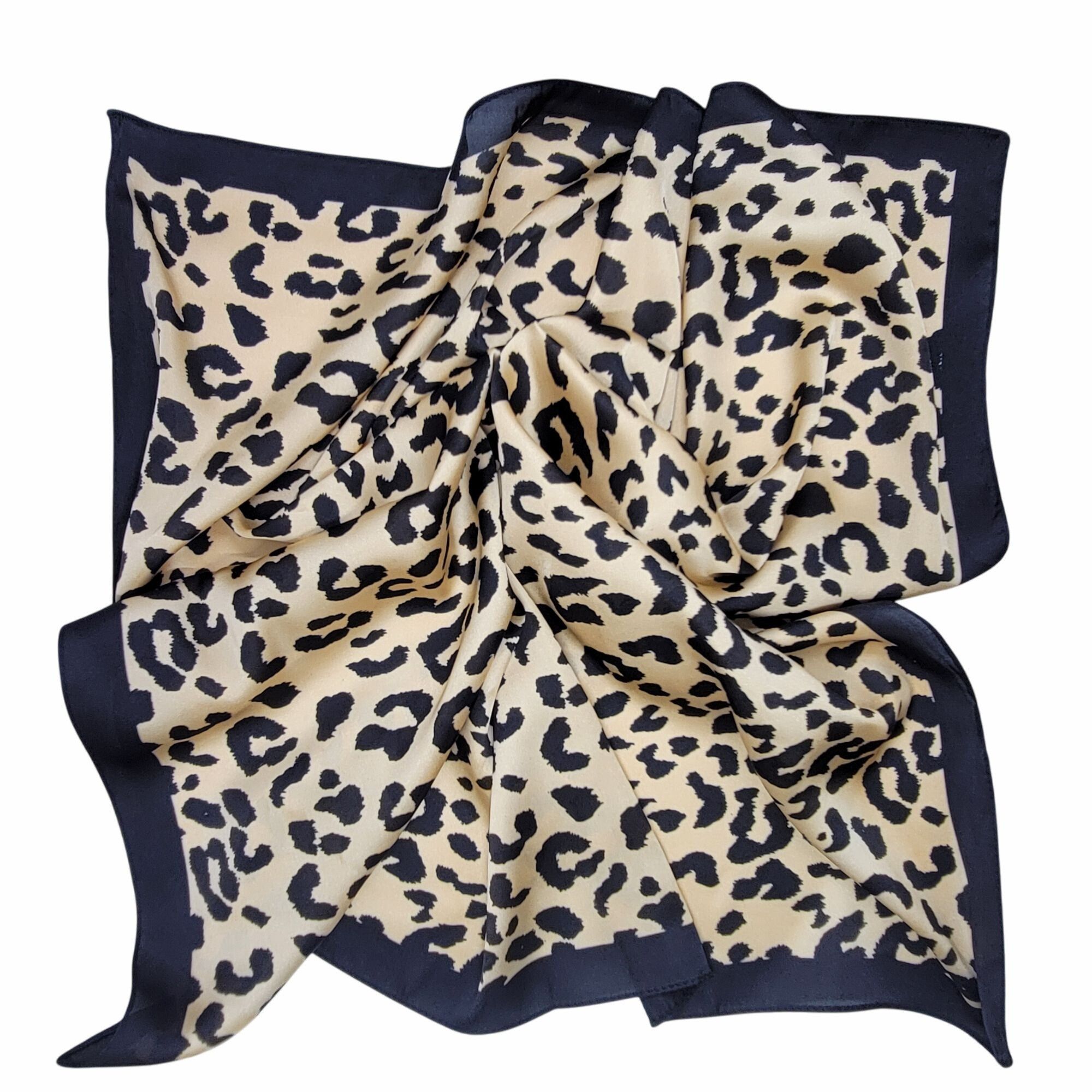 Other ✨Elegant Bandana Square Scarf Silky Satin Cheetah Print Leop Size ONE SIZE - 3 Thumbnail