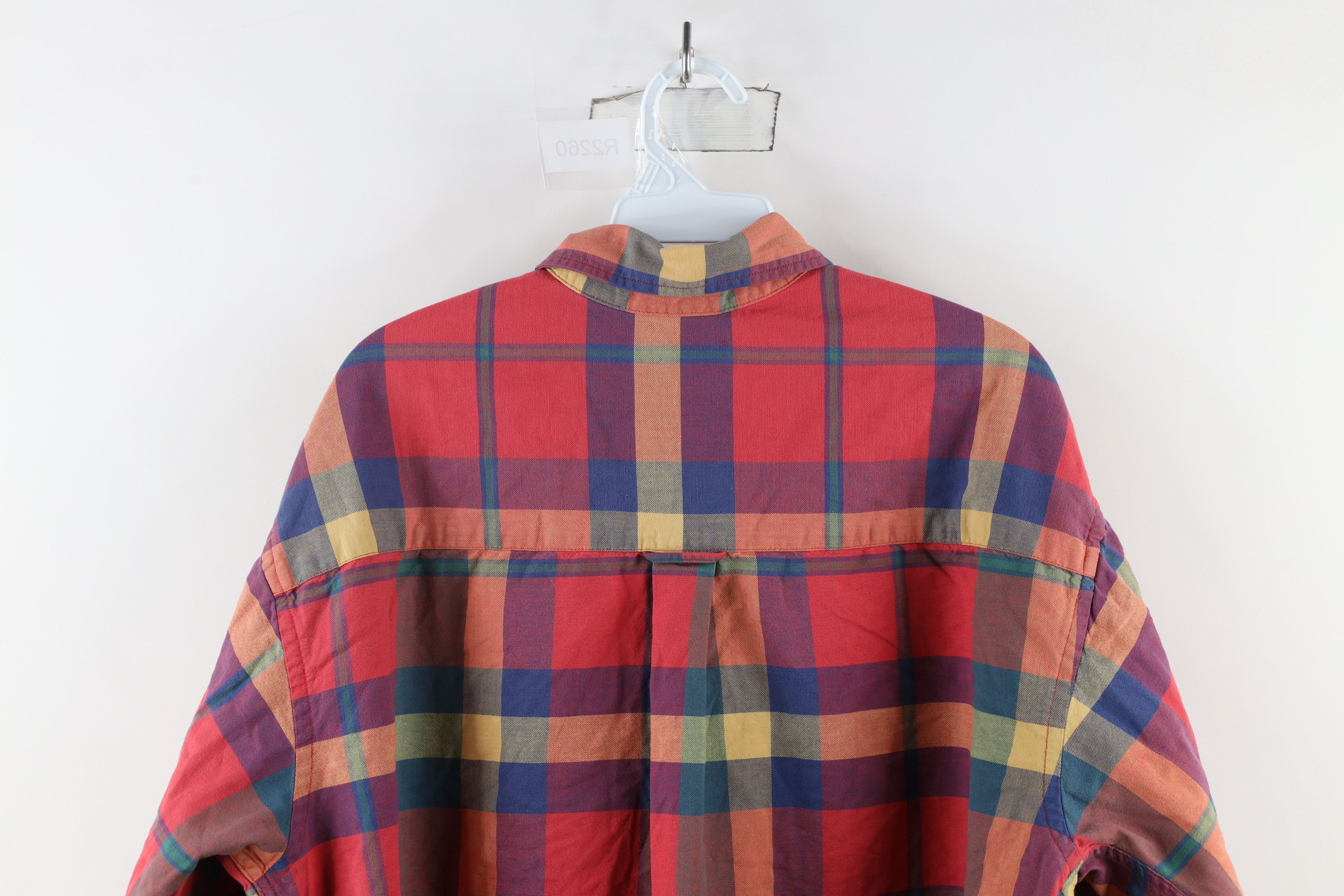 Lands' End × Vintage Vintage 90s Lands End Madras Plaid Button Down Shirt USA Size US L / EU 52-54 / 3 - 8 Thumbnail