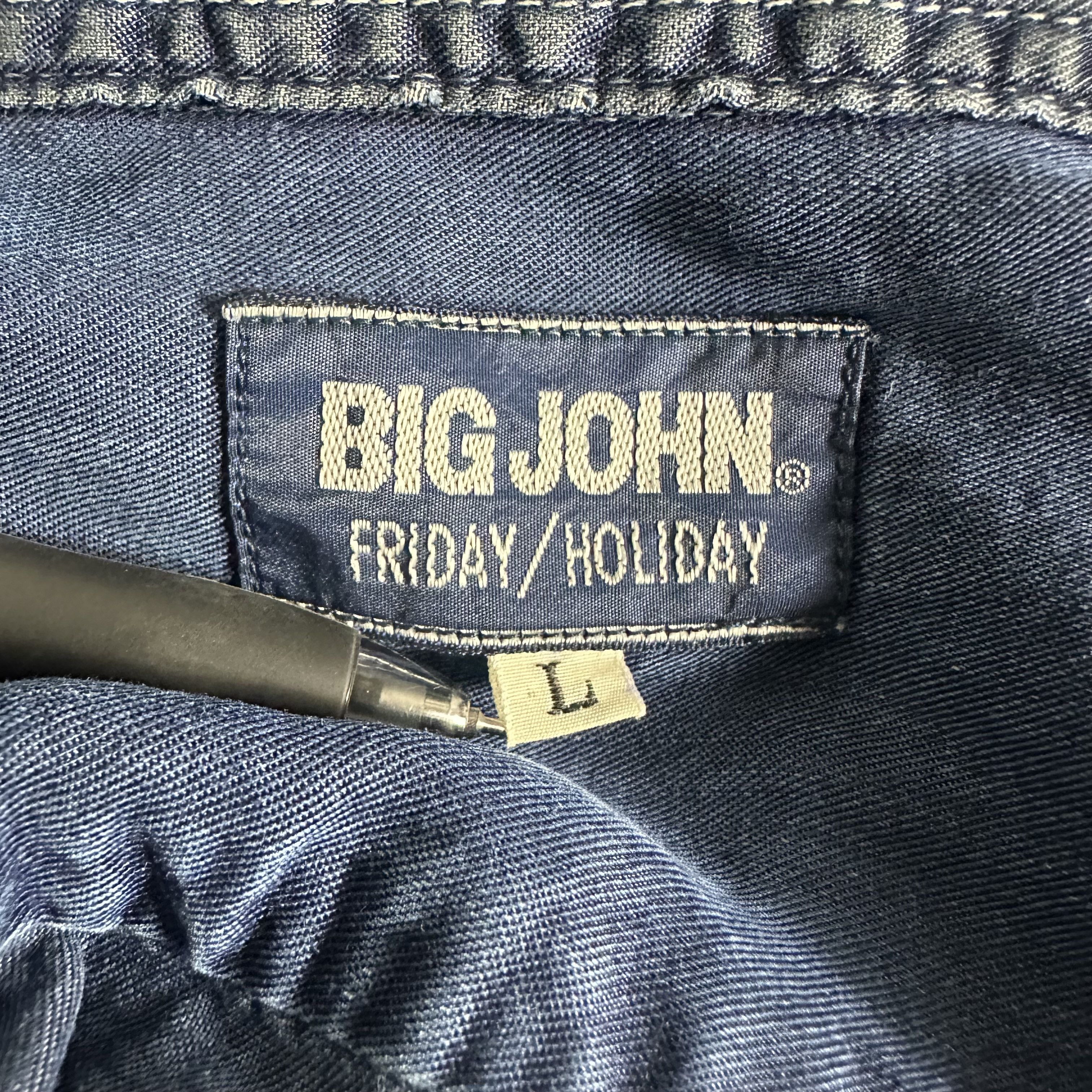 Big John 🔥RARE🔥Vintage Big John Classic Cotton Chambray Shirt Size US L / EU 52-54 / 3 - 5 Thumbnail
