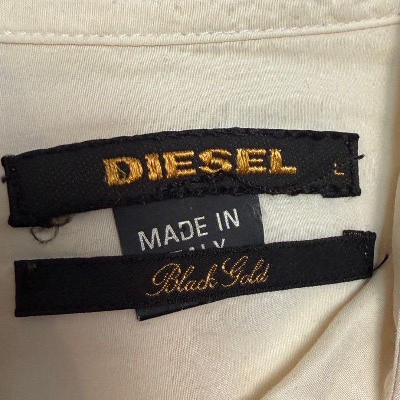 Diesel Black Gold Diesel Black Gold Men's Silk-Cotton Blend Button Up Shirt Size US L / EU 52-54 / 3 - 3 Thumbnail