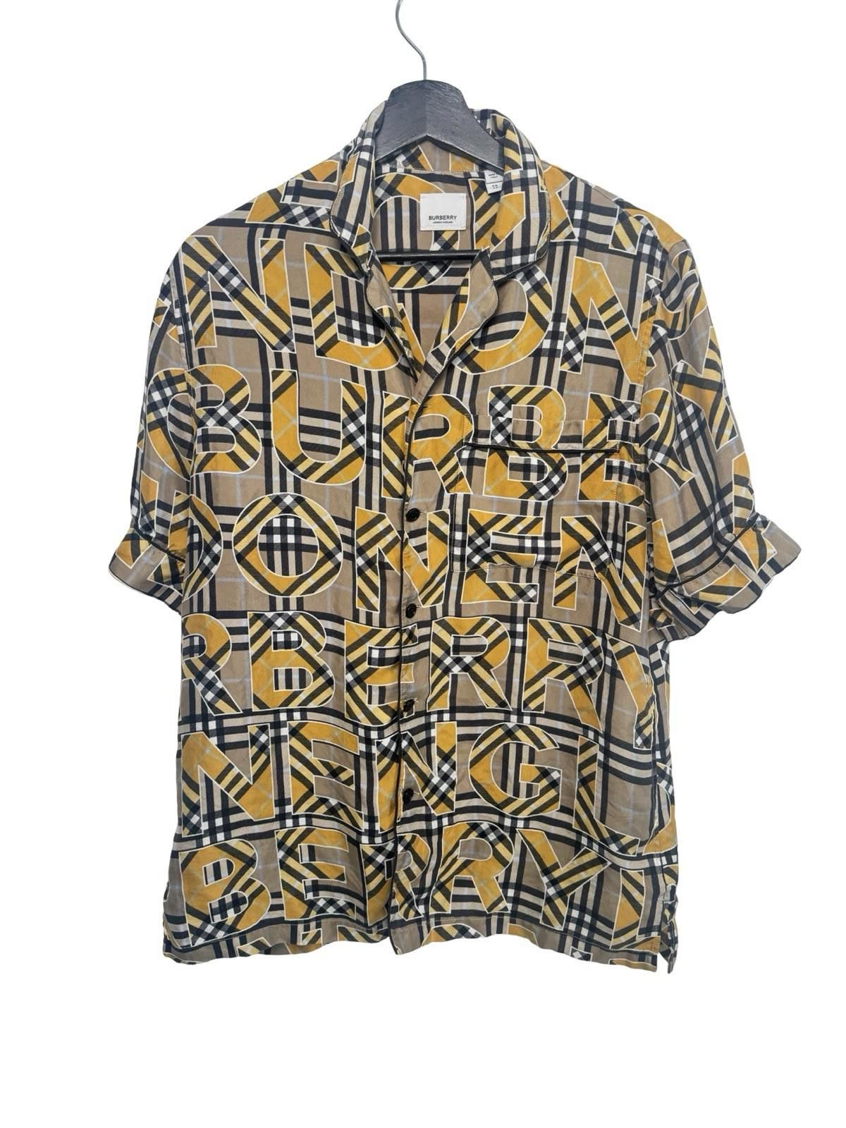 Burberry Burberry Silk Check Logo Print Shirt Yellow Beige SZ XS Size US XS / EU 42 / 0 - 1 Thumbnail