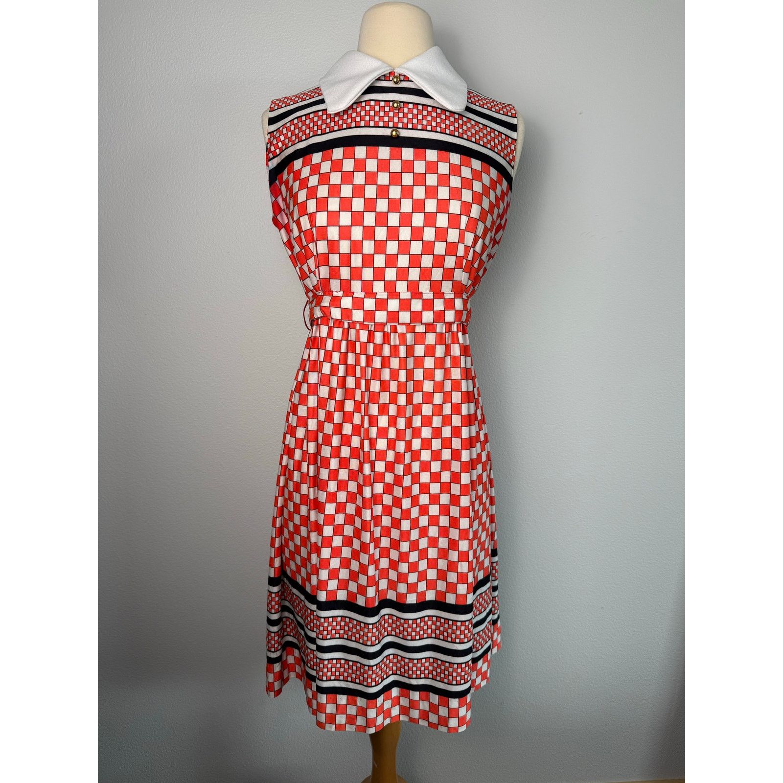 Vintage Vintage 1960s Petites by Dan Howard Peter Pan collar Dress Size L / US 10 / IT 46 - 2 Thumbnail