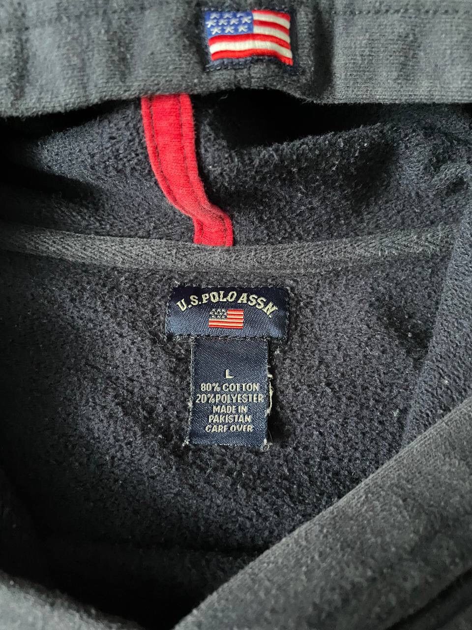 U.S. Polo Assn. × Vintage Vintage U.S.Polo Assn Hoodie Big American Flag Logo Y2K Rare Size US L / EU 52-54 / 3 - 7 Thumbnail