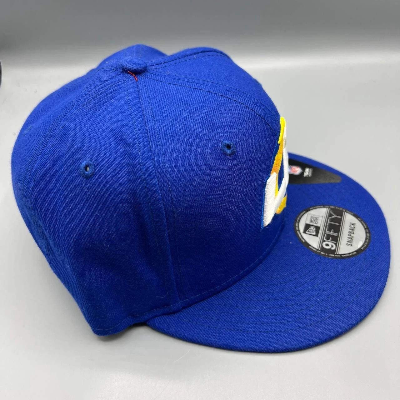 New Era Los Angeles LA Rams Hat Men Blue Embroidered Snap Back Cap Size ONE SIZE - 6 Thumbnail