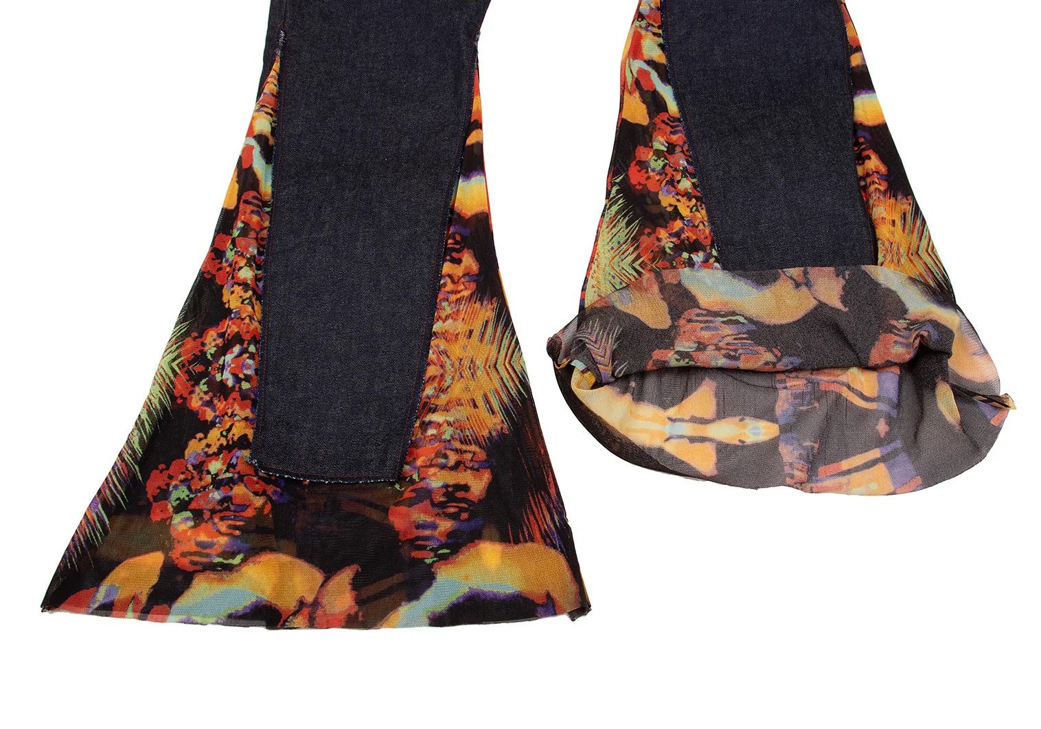 Jean Paul Gaultier Psychedelic Pattern Power Net Flare Denim Pants Blue 46 Size US 30 / EU 46 - 9 Thumbnail