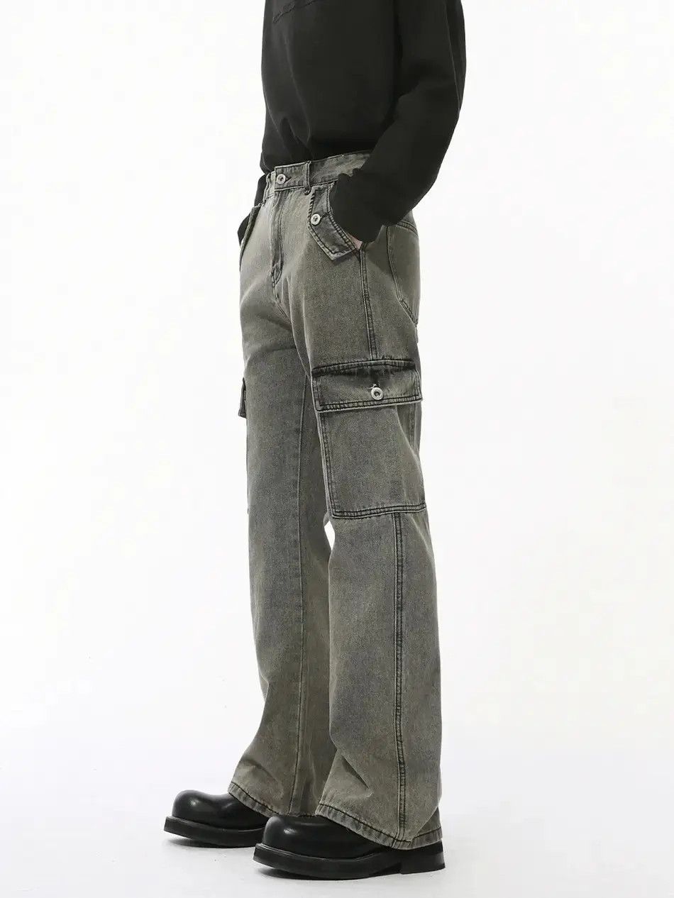 Japanese Brand Retro loose straight pocket jeans Size US 32 / EU 48 - 6 Thumbnail
