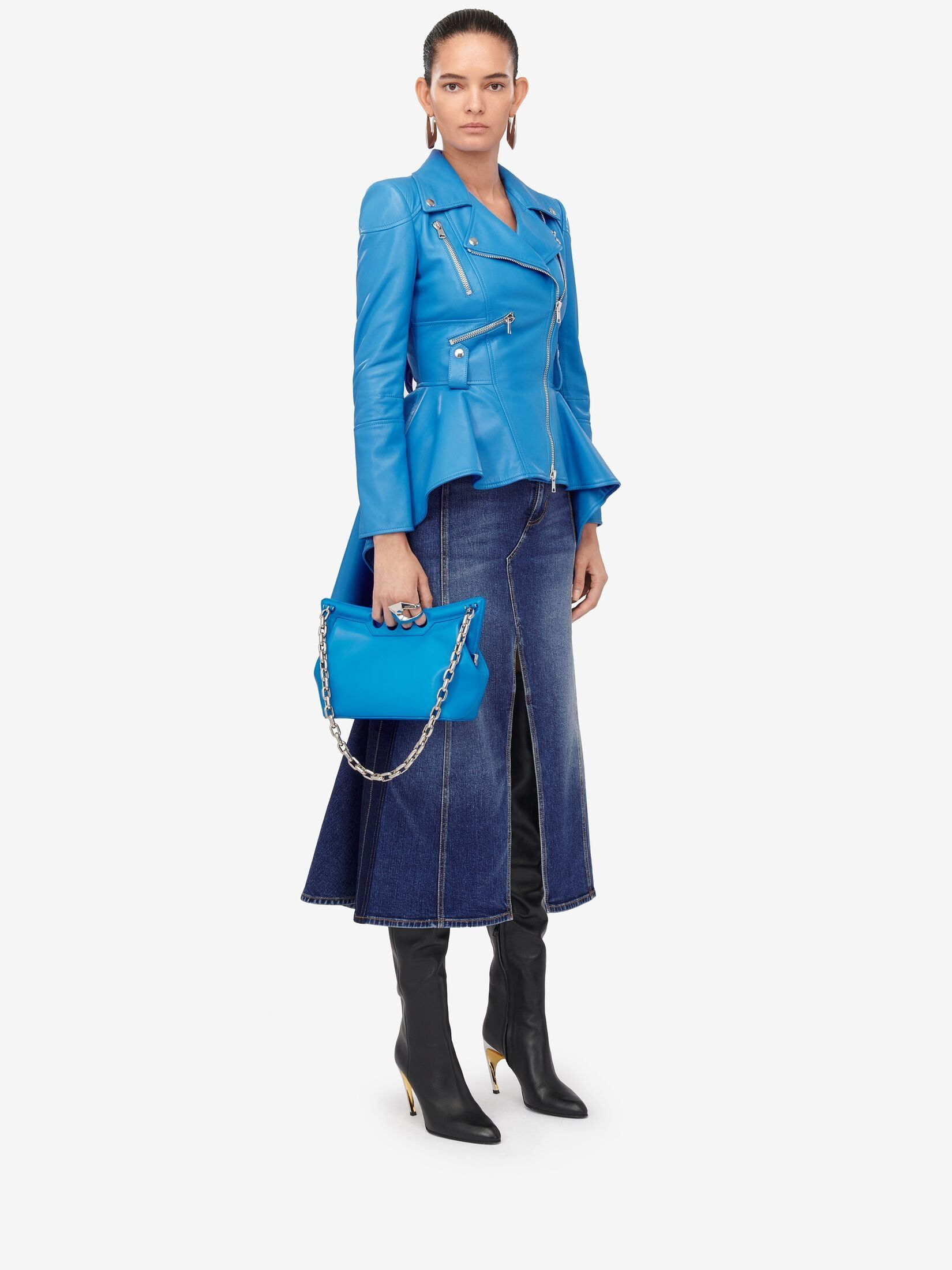 Alexander McQueen o1w1db10925 Size: OS/The Peak Bag Small in Lapis Blue Size ONE SIZE - 6 Thumbnail