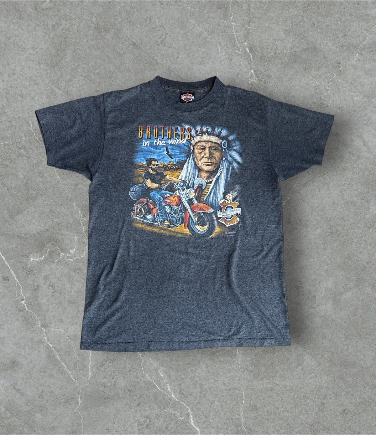 Harley Davidson Vtg Harley Davidson Shirt 90 3D Emblem Brothers Size L Size US L / EU 52-54 / 3 - 1 Thumbnail