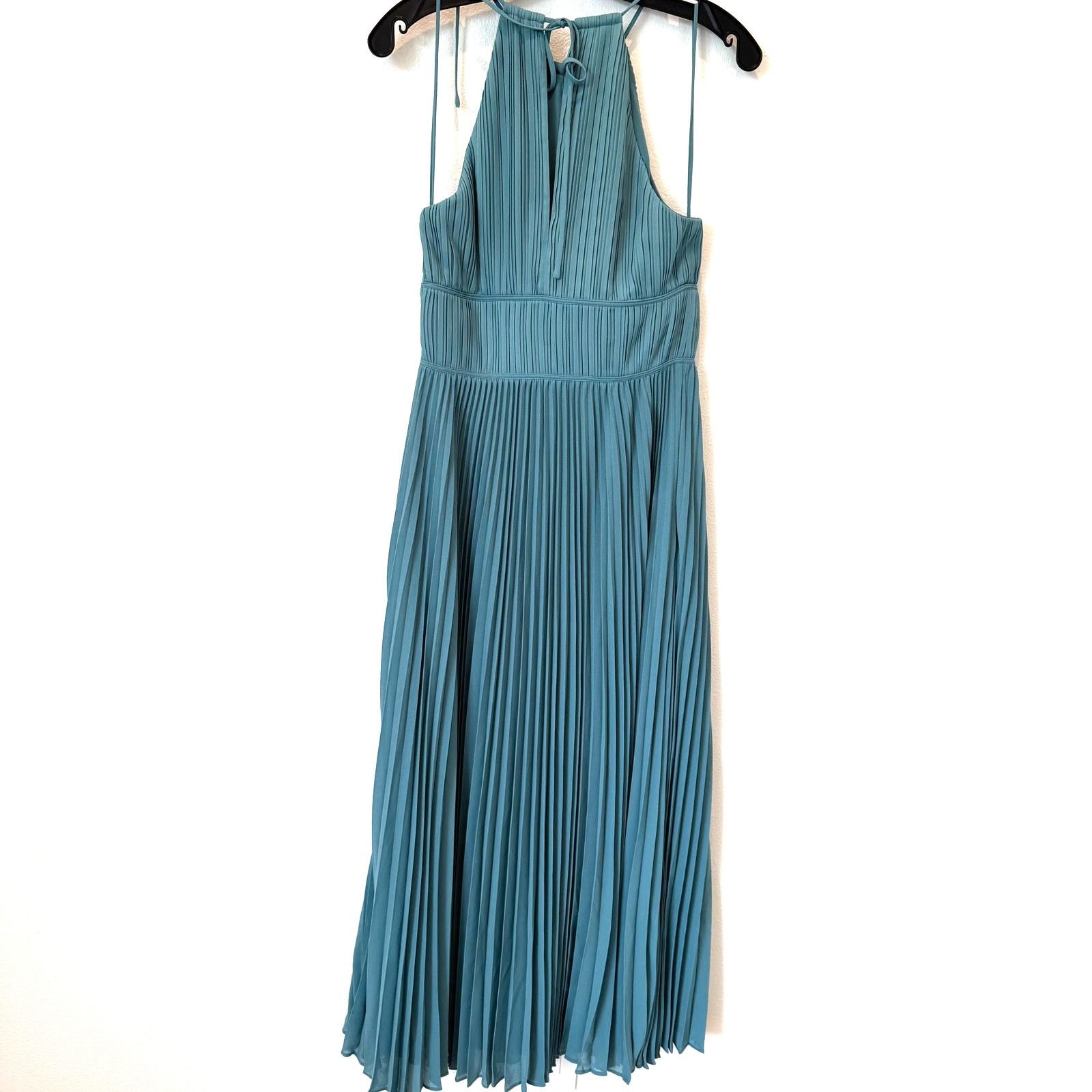 Jonathan Simkhai Jonathan Simkhai Carli Plissé Pleated Halter Maxi Dress Blue Size S / US 4 / IT 40 - 9 Thumbnail
