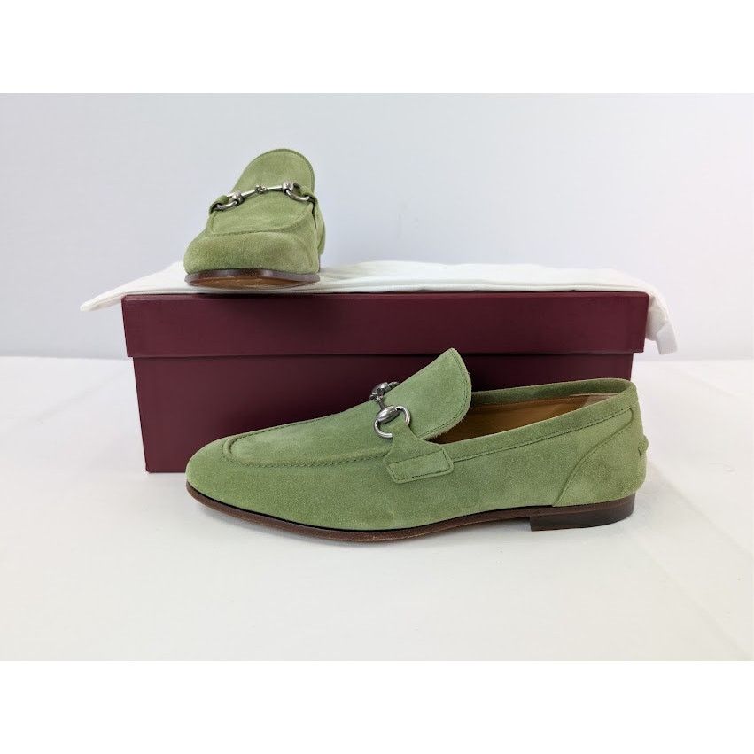 Gucci o1rshd1 Leather Jordaan Horsebit Loafer Boots in Green Size US 9 / EU 42 - 18 Thumbnail