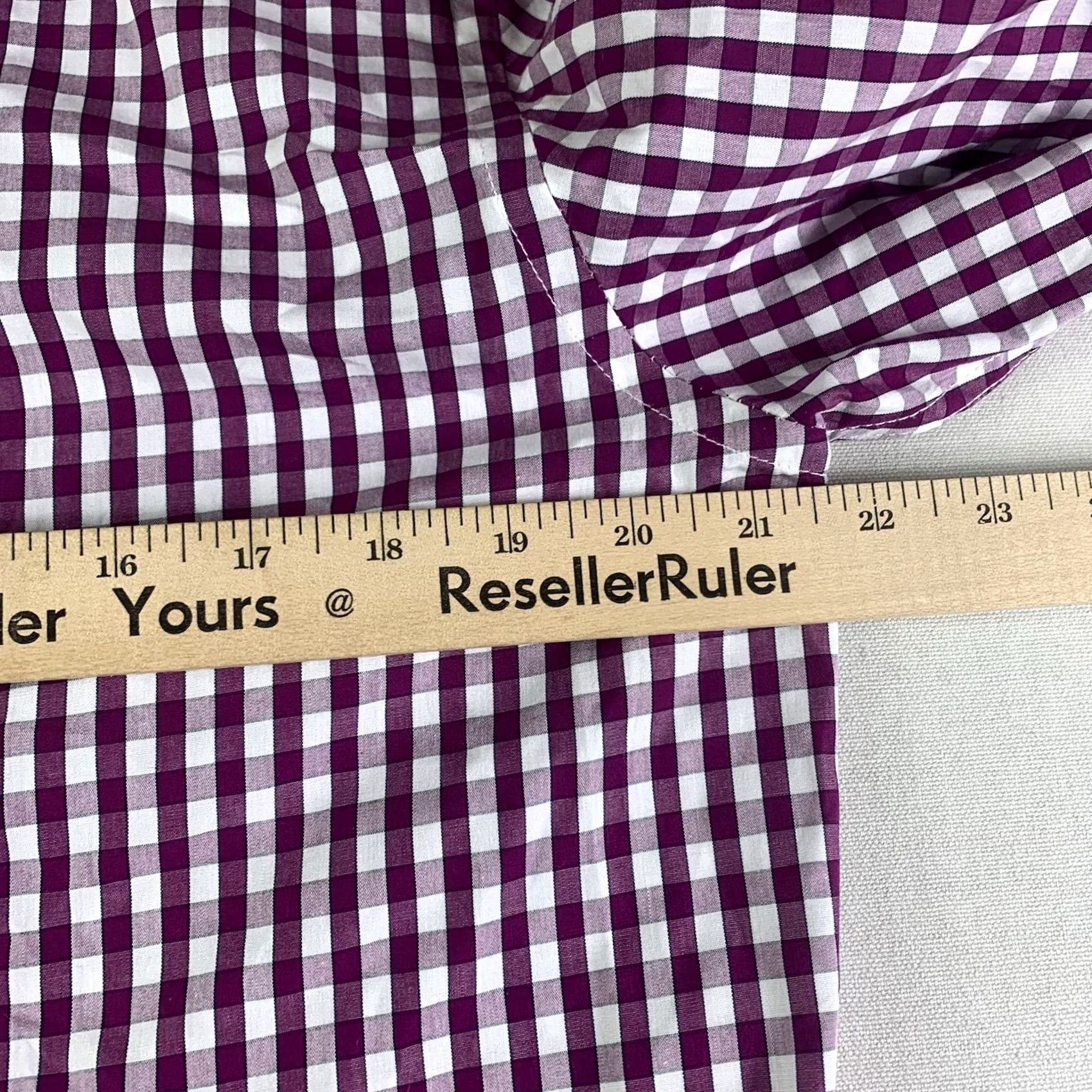 Vintage Bristol & Bull Dress Shirt Mens Medium Burgundy Red Check Button Up Long Sleeve Size 40R - 4 Thumbnail