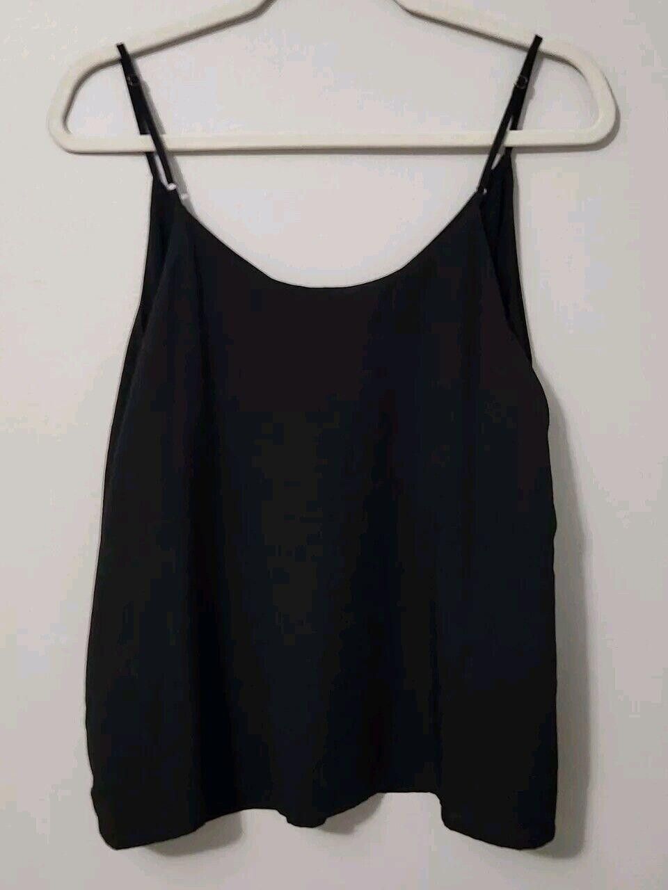 Designer A New Day Satin Tank Top Extra Large Black V Neck Lined Size XL / US 12-14 / IT 48-50 - 1 Thumbnail