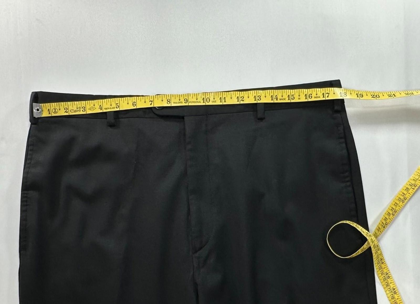 Zanella Zanella Italian Flat Wool Dress Pants Black Mens 36/30 Size US 36 / EU 52 - 3 Thumbnail