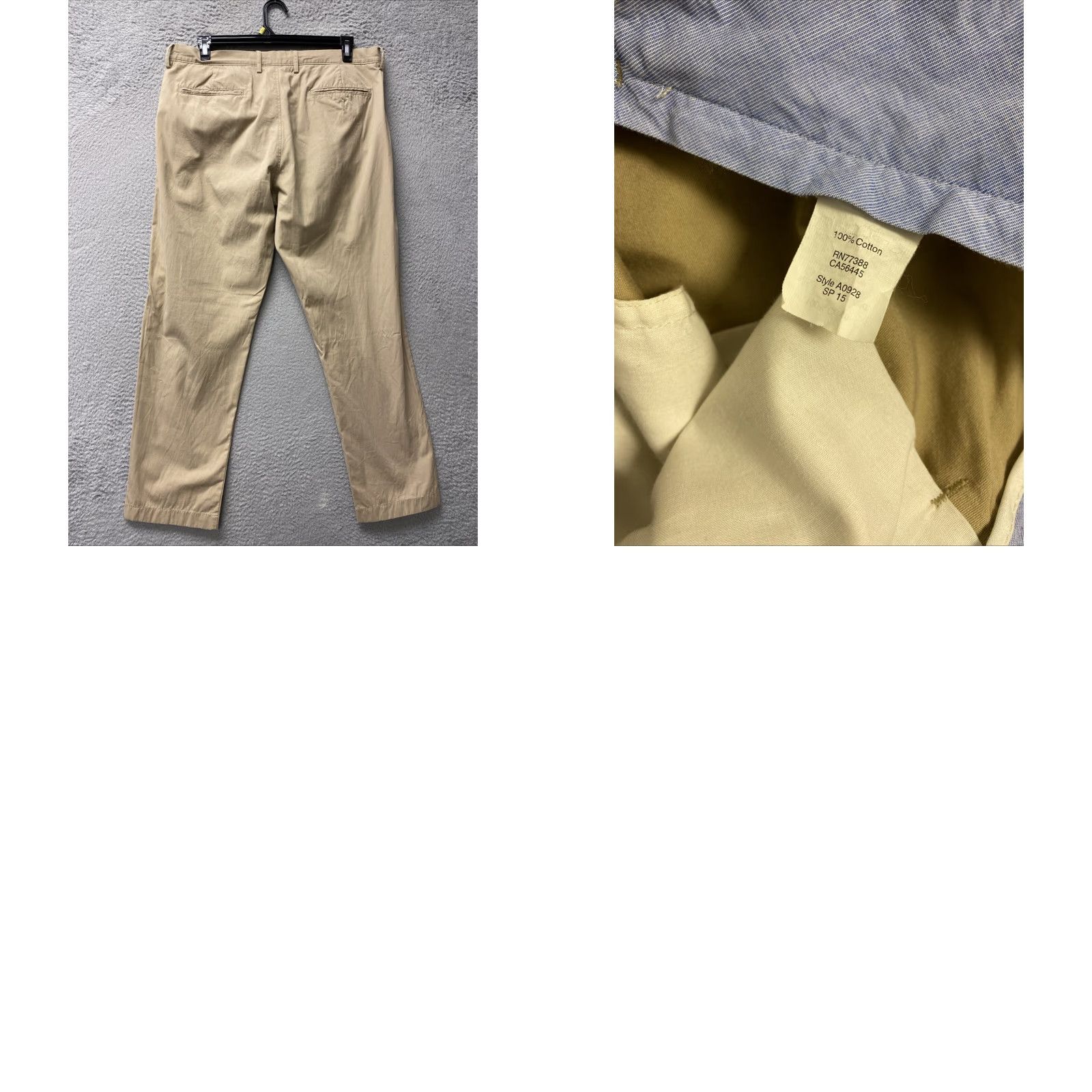 J.Crew VINTAGE J.CREW Men's Pants 36x30 Chino Straight Cotton Tan Office Casual Travel Size US 36 / EU 52 - 8 Thumbnail