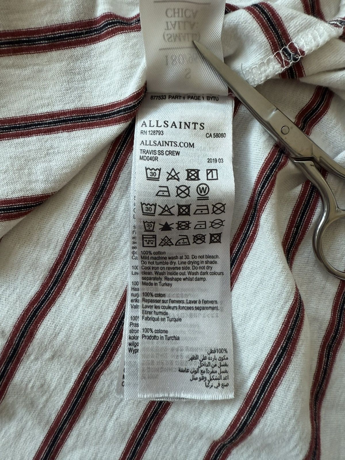 Allsaints Allsaints Travis Crew Striped Shirt Size US S / EU 44-46 / 1 - 6 Thumbnail