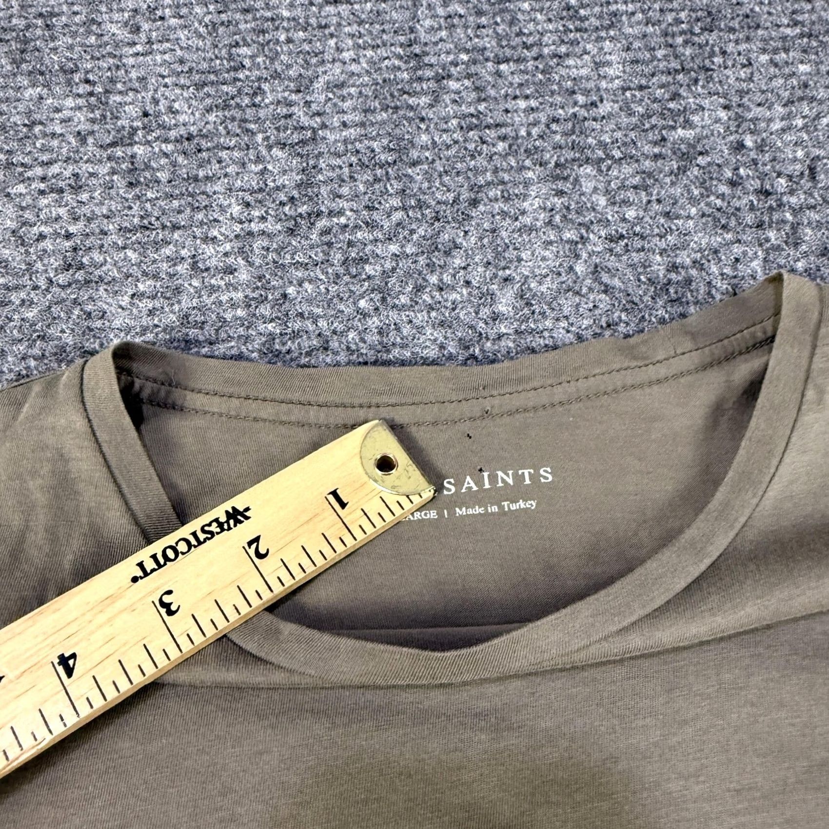 Allsaints AllSaints Shirt Mens Large Olive Green Crewneck Logo Tee Soft Casual Top Size US L / EU 52-54 / 3 - 5 Thumbnail