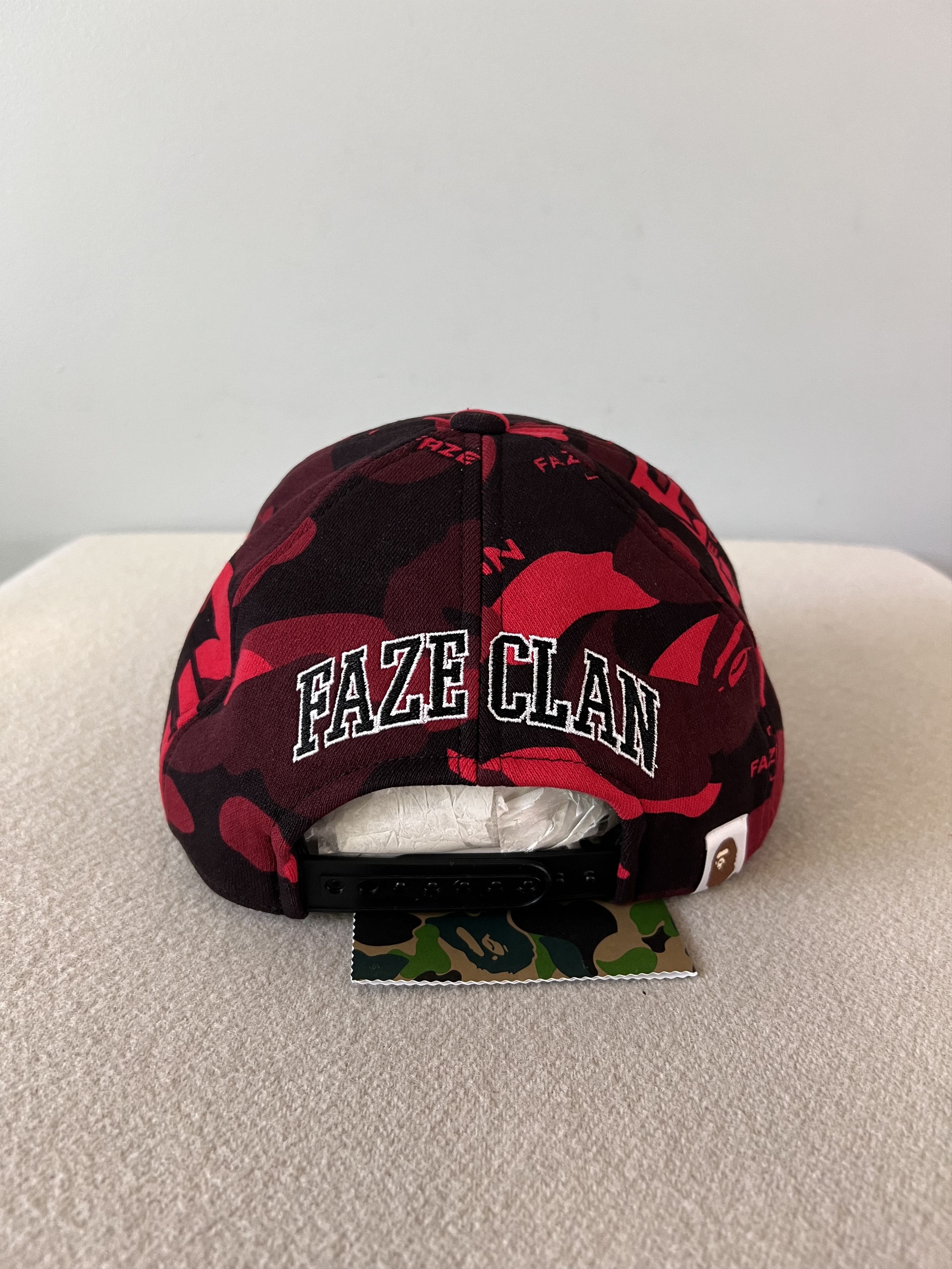 Bape × FaZe Bape Faze Clan Snap Back Camo Hat in Red Size ONE SIZE - 4 Thumbnail