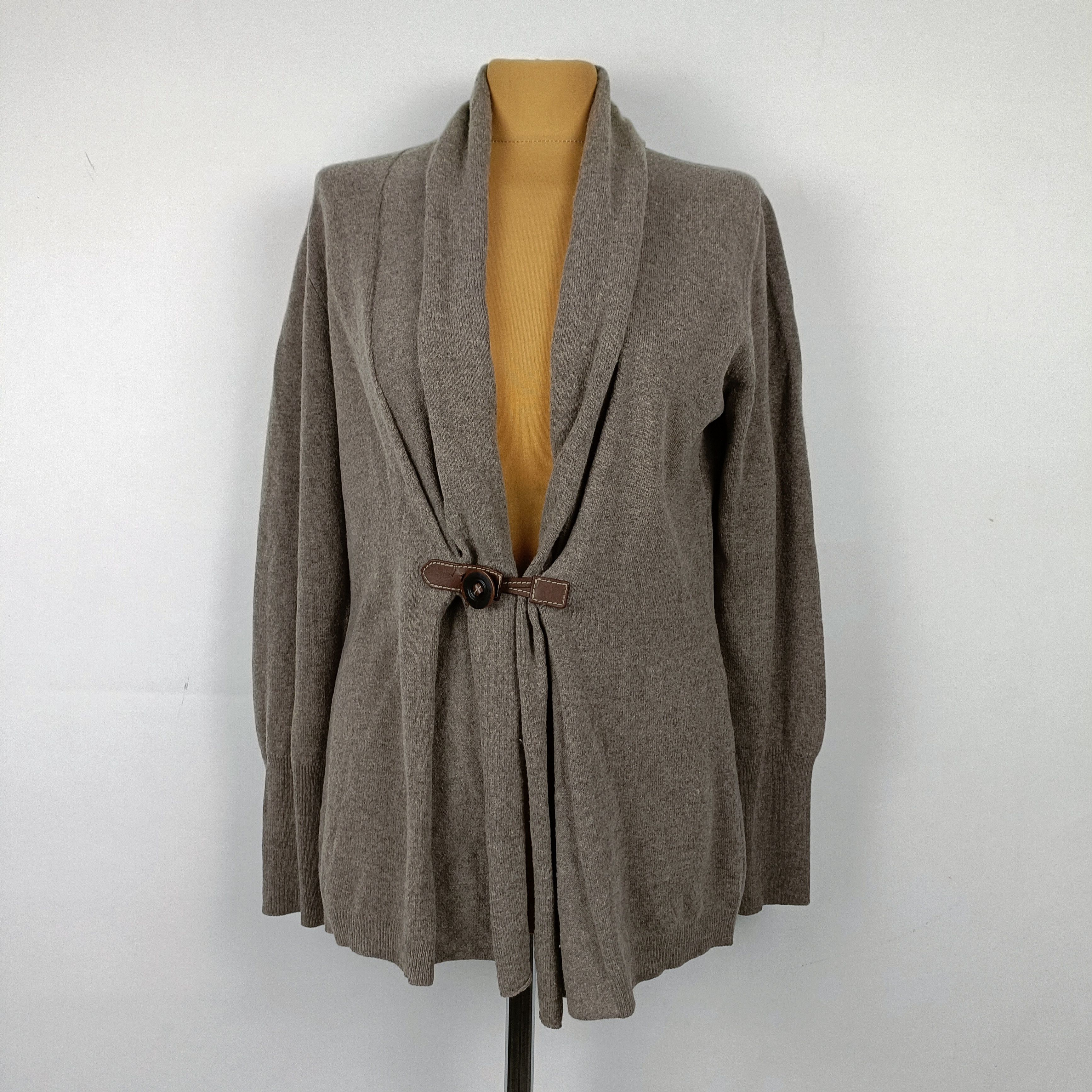 image of Fabiana Filippi Women's Brown Wool Silk Cashmere Long Cardigan ! (Size Large)