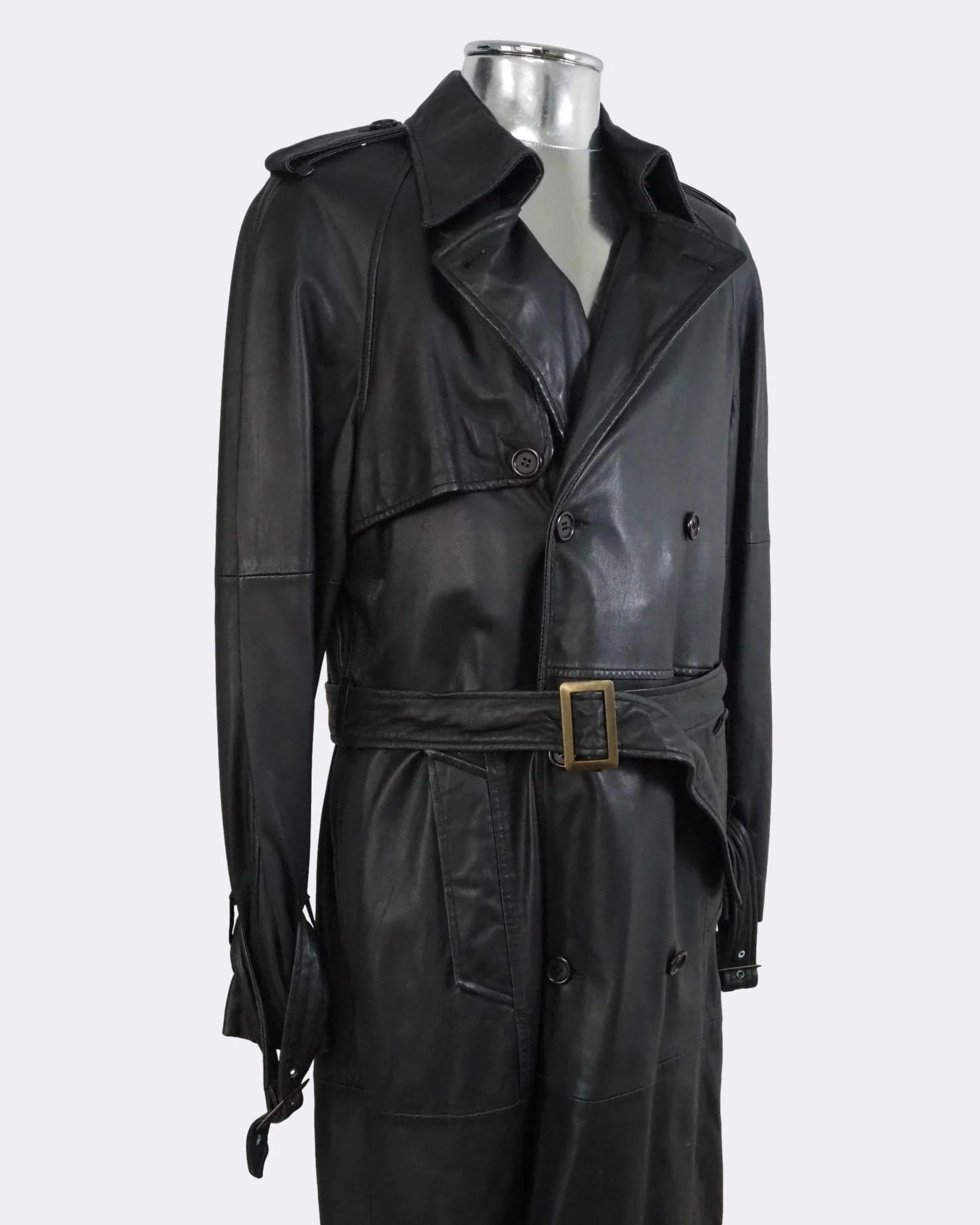 Cavalli Class Men's Cavalli Classs Leather Belted Trench Coat Jacket $1230 Size US M / EU 48-50 / 2 - 7 Thumbnail