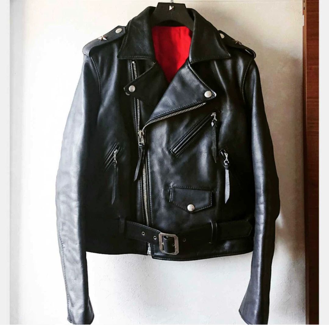 Redmoon black leather motorcycle jacket with red interior Size US M / EU 48-50 / 2 - 1 Thumbnail