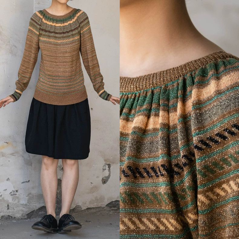 Kenzo KENZO Gold silk round neck knit sweater vintage Size M / US 6-8 / IT 42-44 - 1 Thumbnail