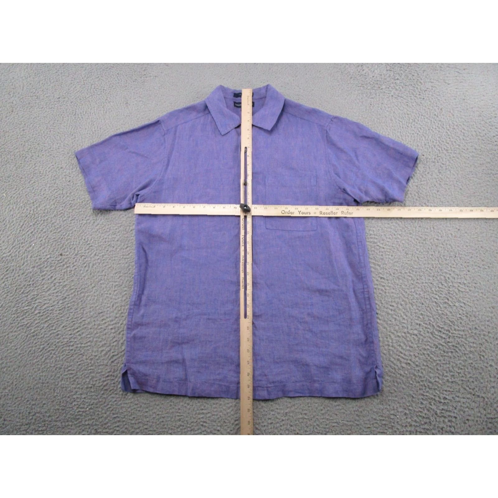 Vintage Grant Thomas Mens 2XL Pure Linen Button Down Shirt Lightweight Purple Size US XXL / EU 58 / 5 - 3 Thumbnail