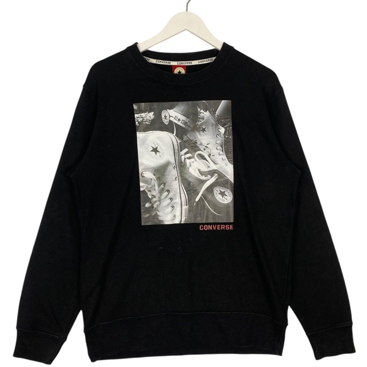 Vintage Converse Japan Sweatshirt Crewneck Black Jumper Sz L
