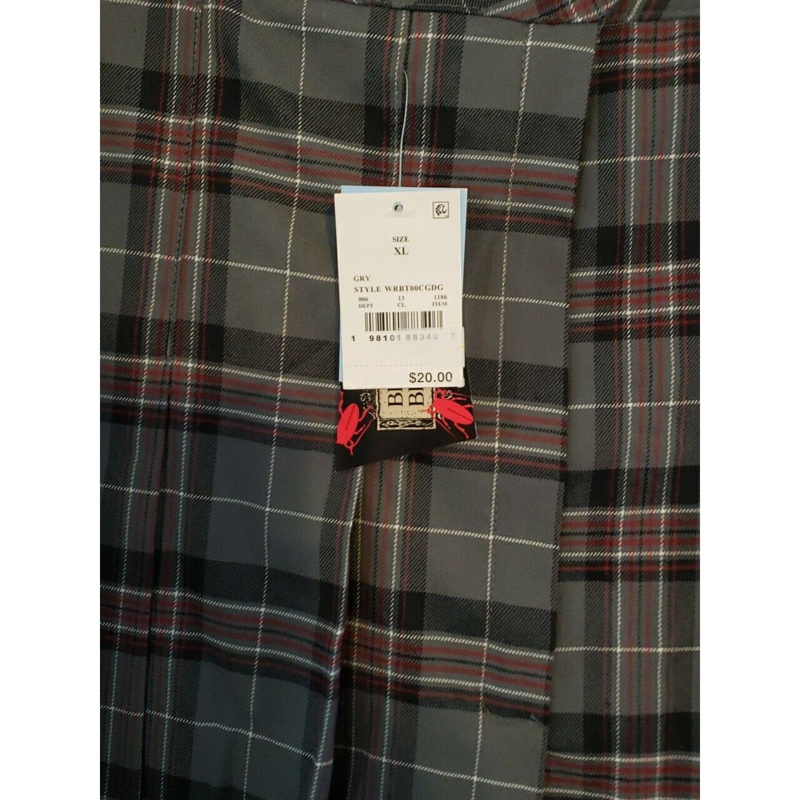 Other Beetlejuice Plaid Skirt Preppy Bugs XL Skort Pleated Goth Size 30" / US 8 / IT 44 - 3 Thumbnail