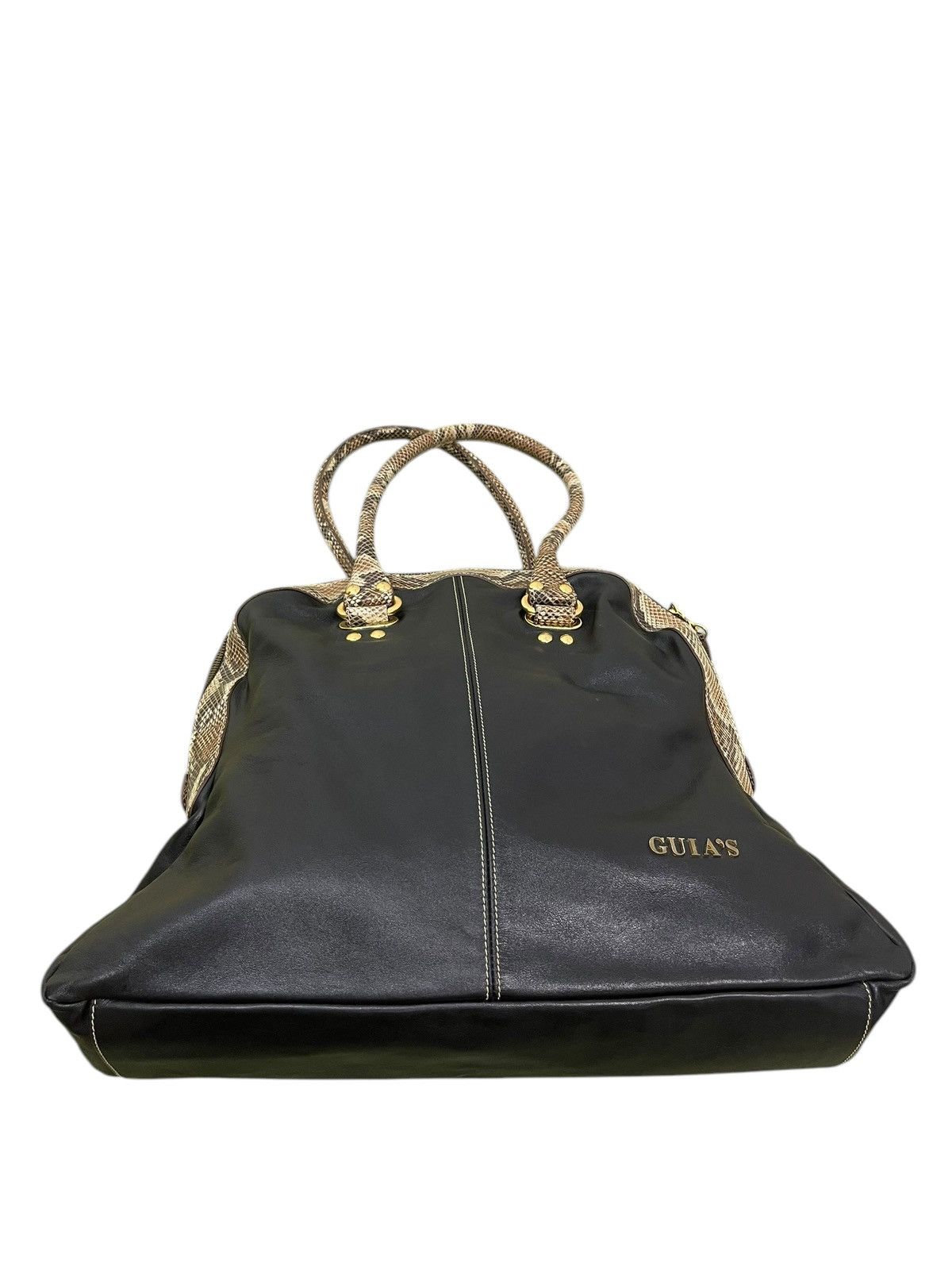 Genuine Leather Full Leather Guia’s Italy Python Tote Shoulder Bag 1🟩5 Size ONE SIZE - 7 Thumbnail