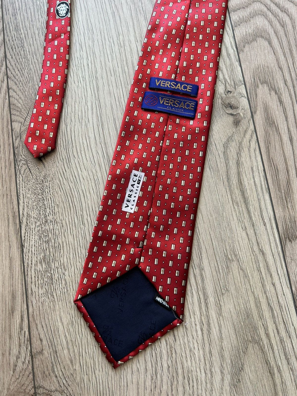 Versace × Vintage Vintage Versace Silk Italy Luxury Tie dior ysl og Size ONE SIZE - 5 Thumbnail