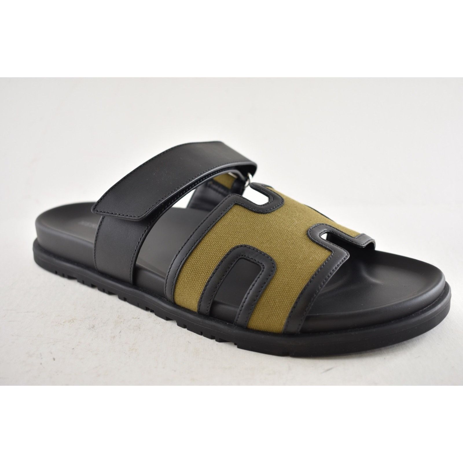 Hermes Hermes Chypre Sandal Mens Black Canvas Cargo Flat 45 12 Size US 12 / EU 45 - 6 Thumbnail
