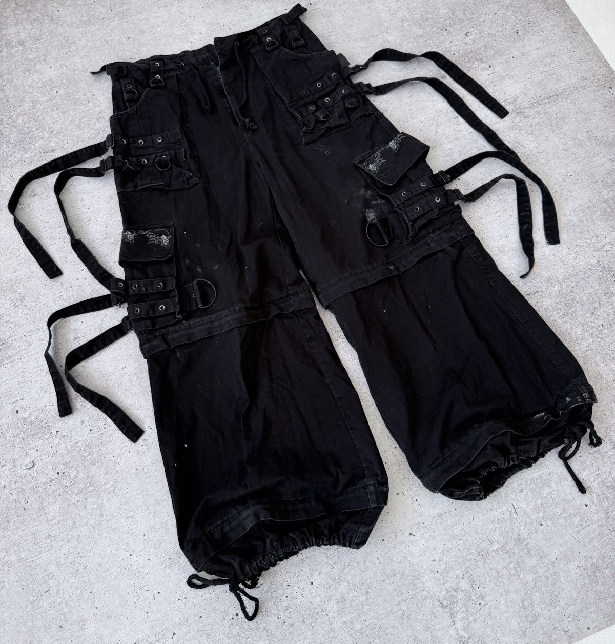 Other Vintage Y2K Cyber Goth Bondage Cargo Pants Multi Pocket Size US 33 - 10 Thumbnail