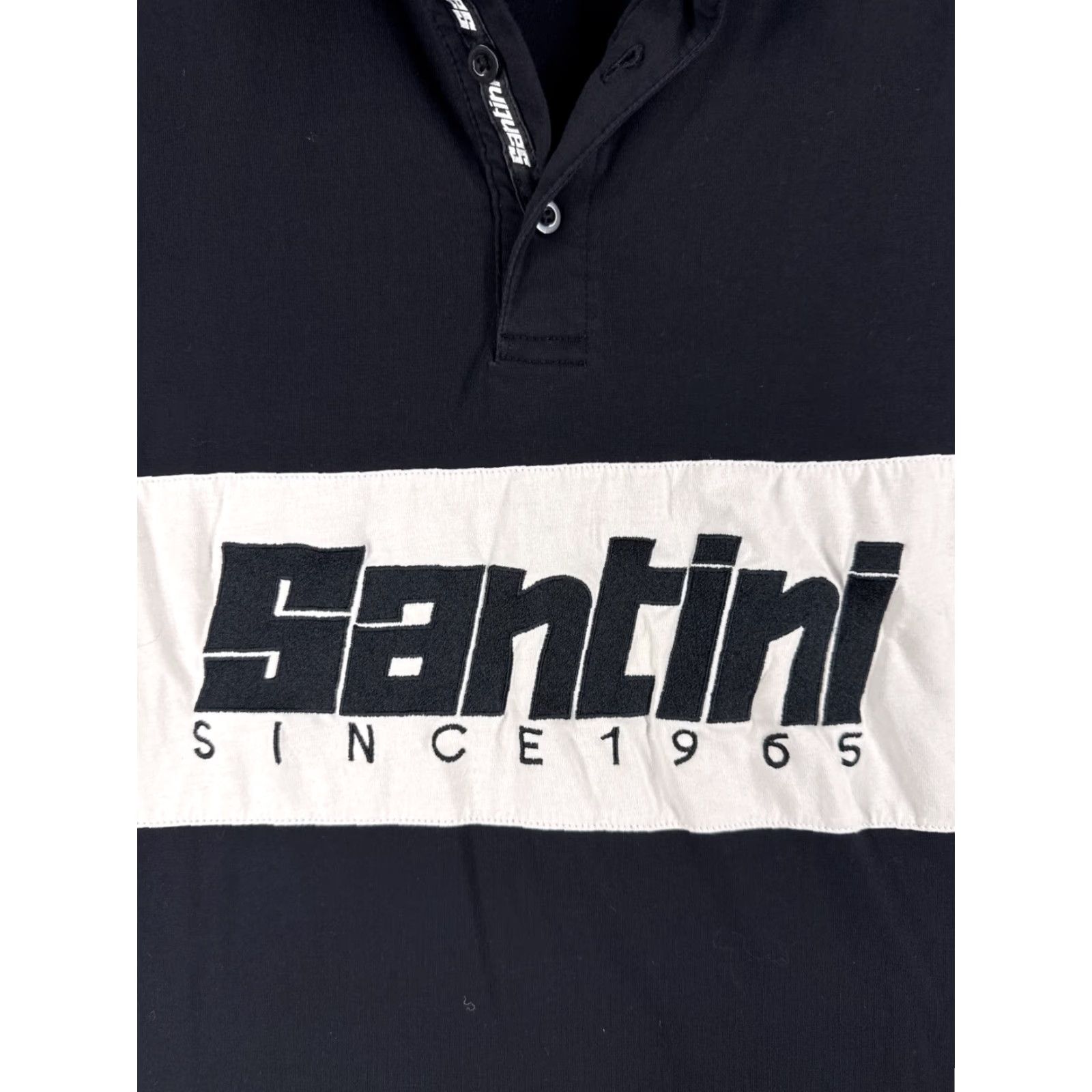 Vintage Santini Polo Shirt Men Small Black White Cycling Gear Cotton Blend Shirt Mens Polo Size US S / EU 44-46 / 1 - 6 Thumbnail