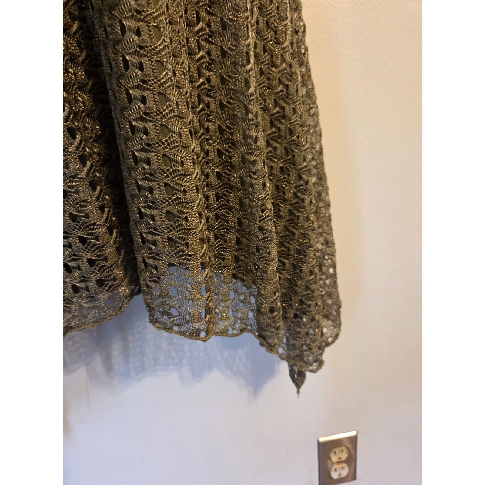 Vintage Indigo Soul Olive Green Crochet Overlay Asymmetrical Hem Dress Boho 2X XXL Women's Size XXL / US 16-18 / IT 52-54 - 5 Thumbnail