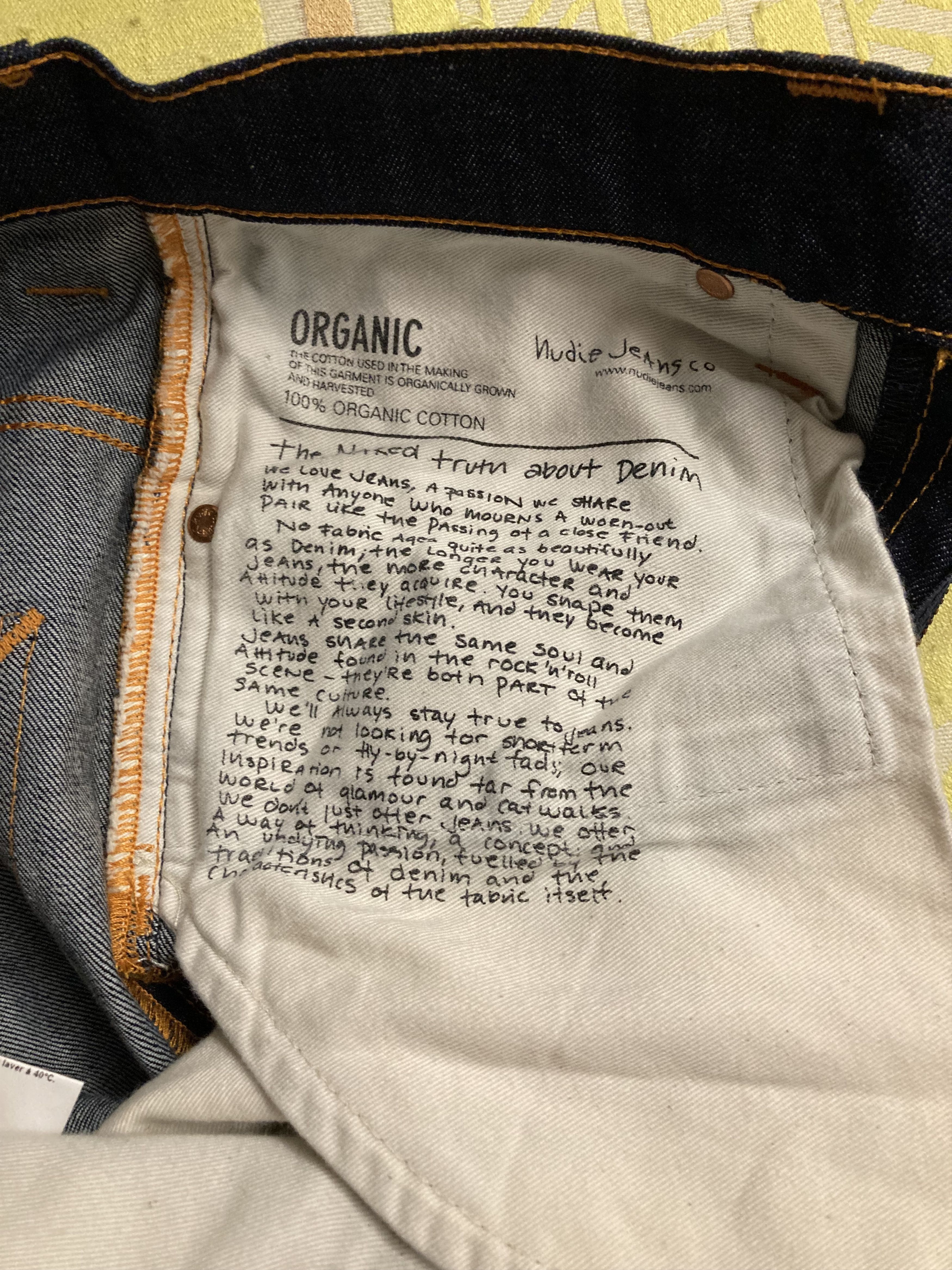 Nudie Jeans Nudie Jeans Thinn Finn Organic Dry Denim Ecru Jeans Size US 31 - 12 Thumbnail