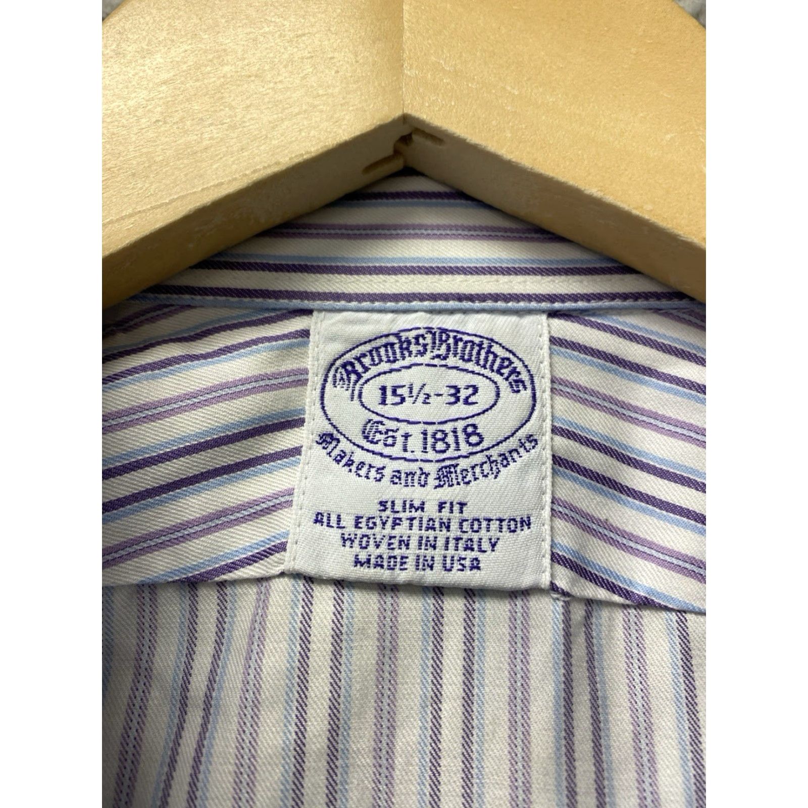 Brooks Brothers Brooks Brothers Button Shirt Mens 15.5 32 White Blue Stripes Long Sleeve Size US L / EU 52-54 / 3 - 4 Thumbnail