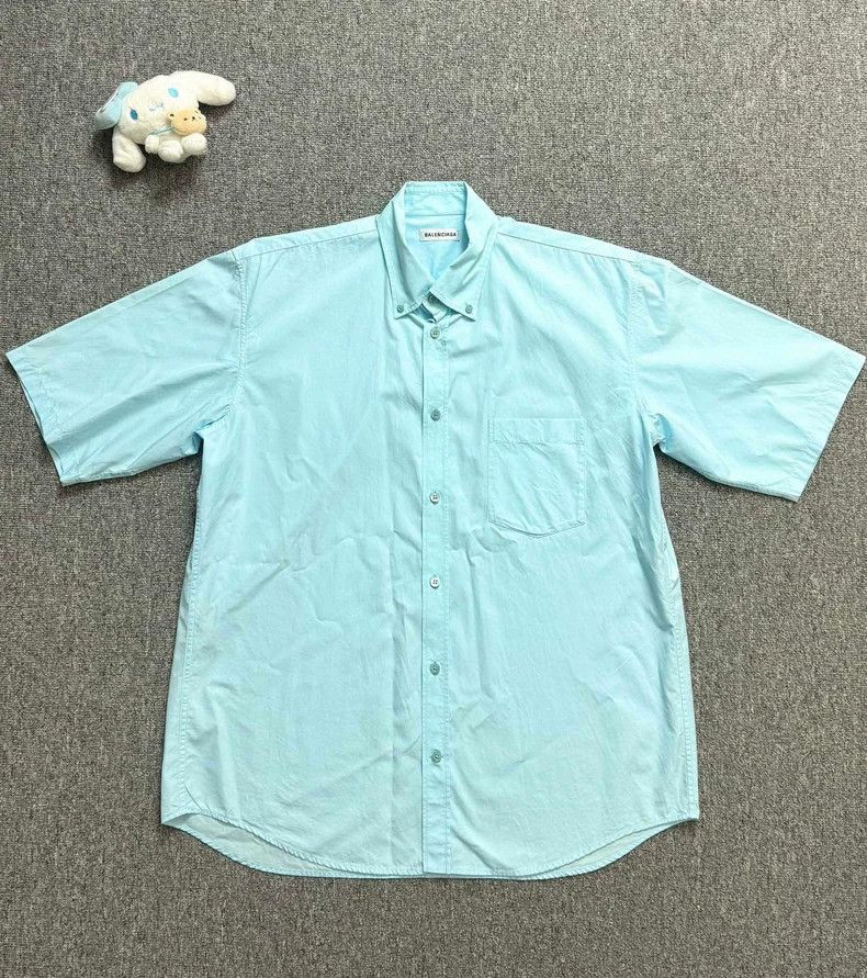 Balenciaga Balenciaga size 36 Miami blue back monogram logo short slee Size US M / EU 48-50 / 2 - 1 Thumbnail